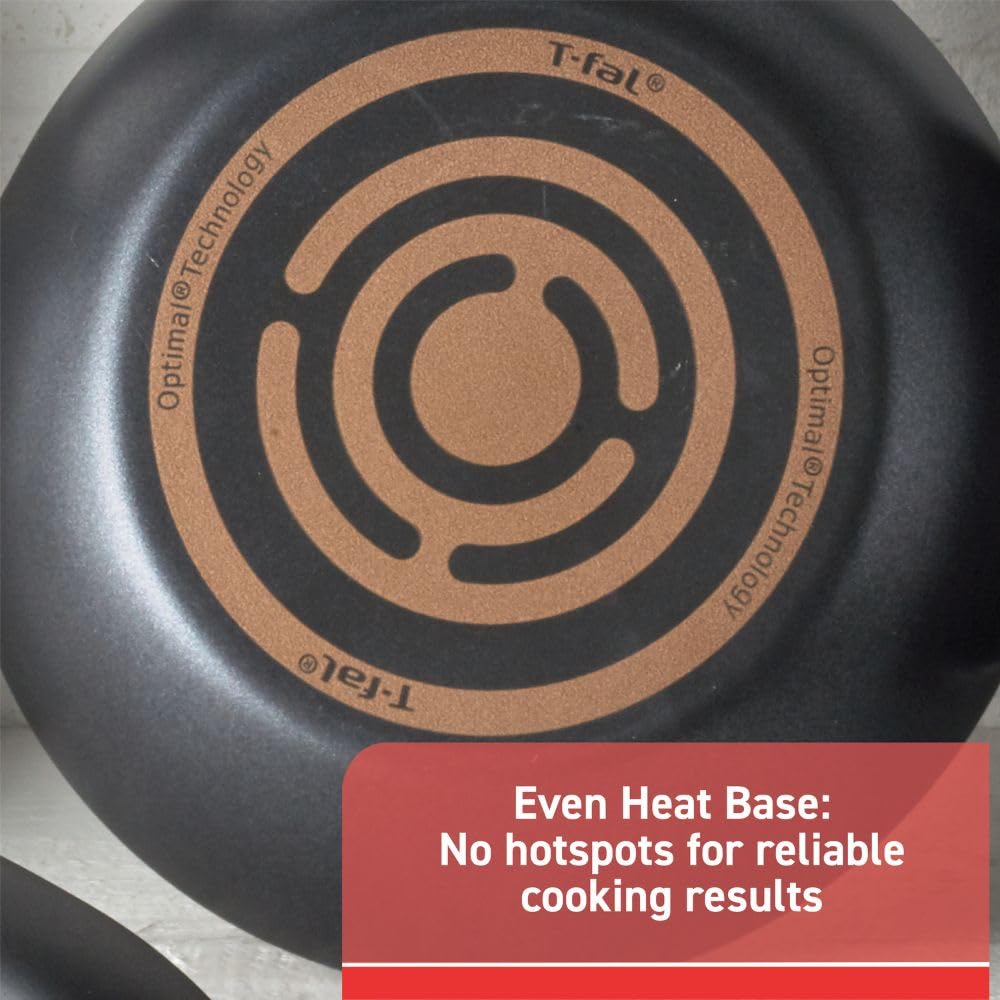 T-fal Signature 12-Piece Nonstick Cookware Set - Oven & Broiler Safe to 350°F - Includes Fry Pans, Saucepans, Saute Pan, Dutch Oven & Griddle - Dishwasher Safe Black Kitchen Essentials for Home Cooking, Baking & Meal Prep