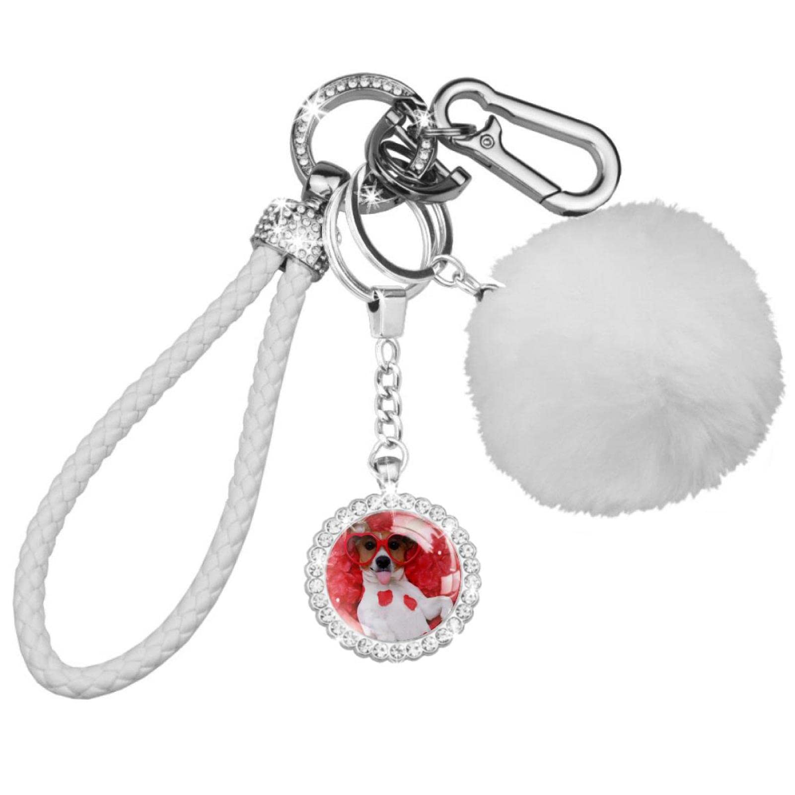 Sparkling Rhinestone Dog Car Keychain - Stylish & Durable Pet Lover Key Accessory for Women | Perfect Gift for Dog Owners, Car Enthusiasts & Fashionistas (Home, Office, Travel Use)