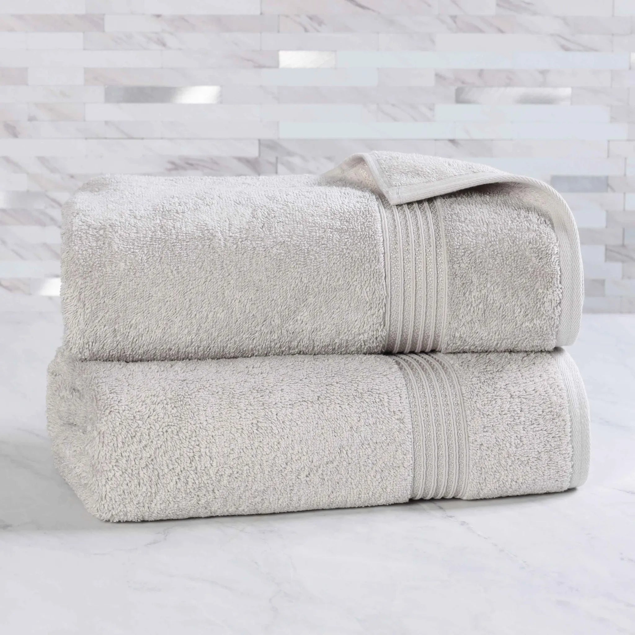 Premium Heritage Egyptian Cotton Bath Towel Set of 2 - Ultra Soft, Highly Absorbent & Quick Dry - Luxury Spa & Bathroom Essentials for Home & Hotel Use