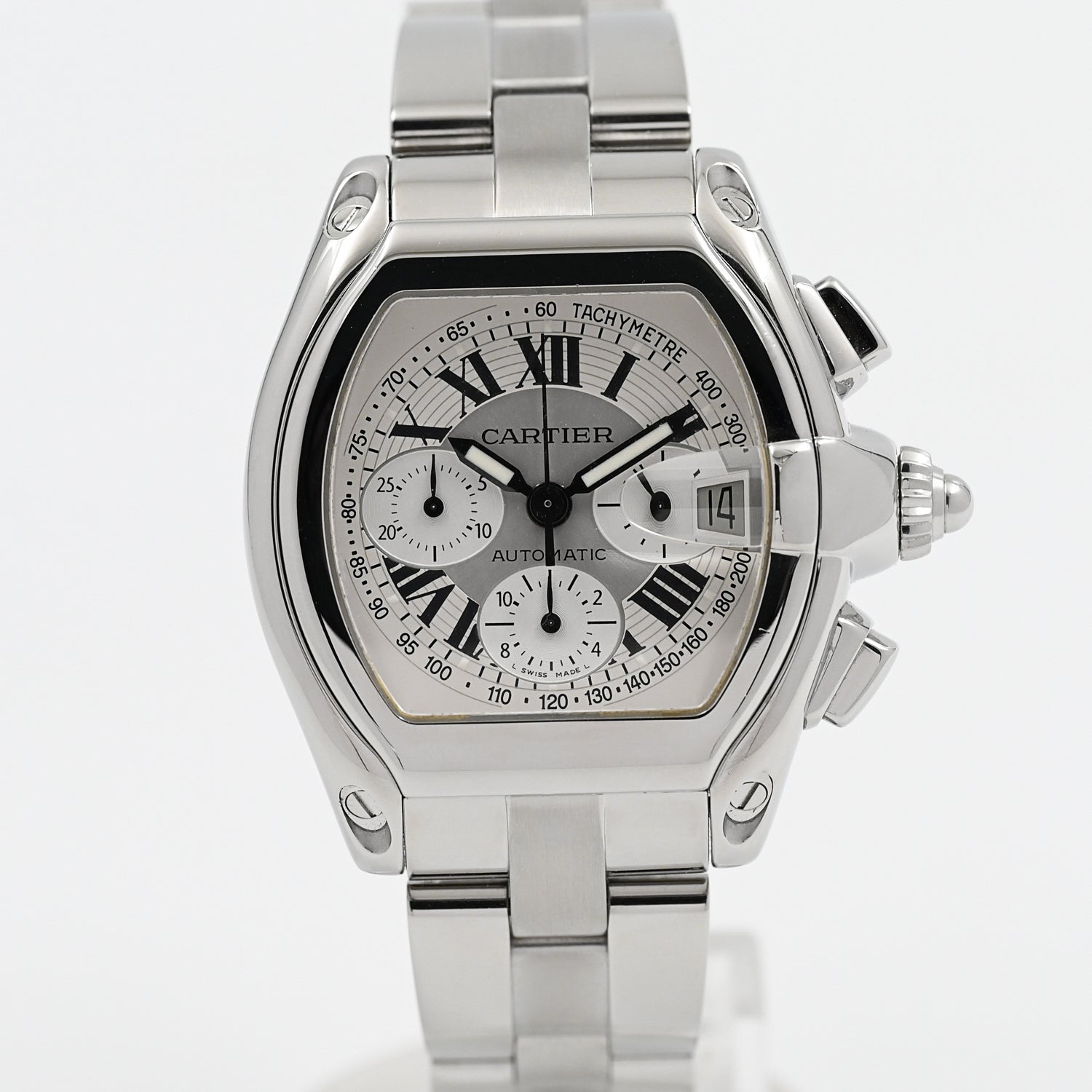 Cartier Roadster XL Chronograph Men's Luxury Watch - Swiss Made Automatic Movement, Stainless Steel Case for Business & Formal Occasions