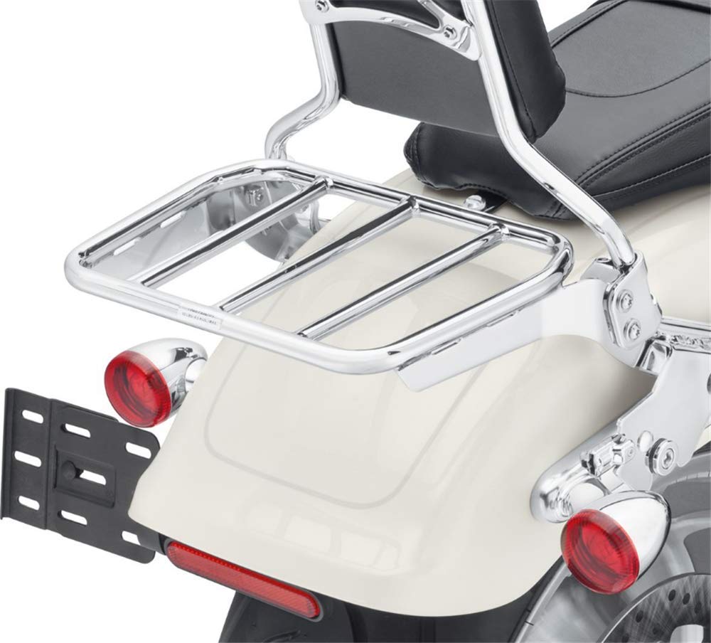 Chrome SMT Sport Luggage Rack for 2018-2020 Harley Davidson Fat Boy & Breakout - Heavy Duty Motorcycle Sissy Bar Accessory - Perfect for Long Rides & Touring