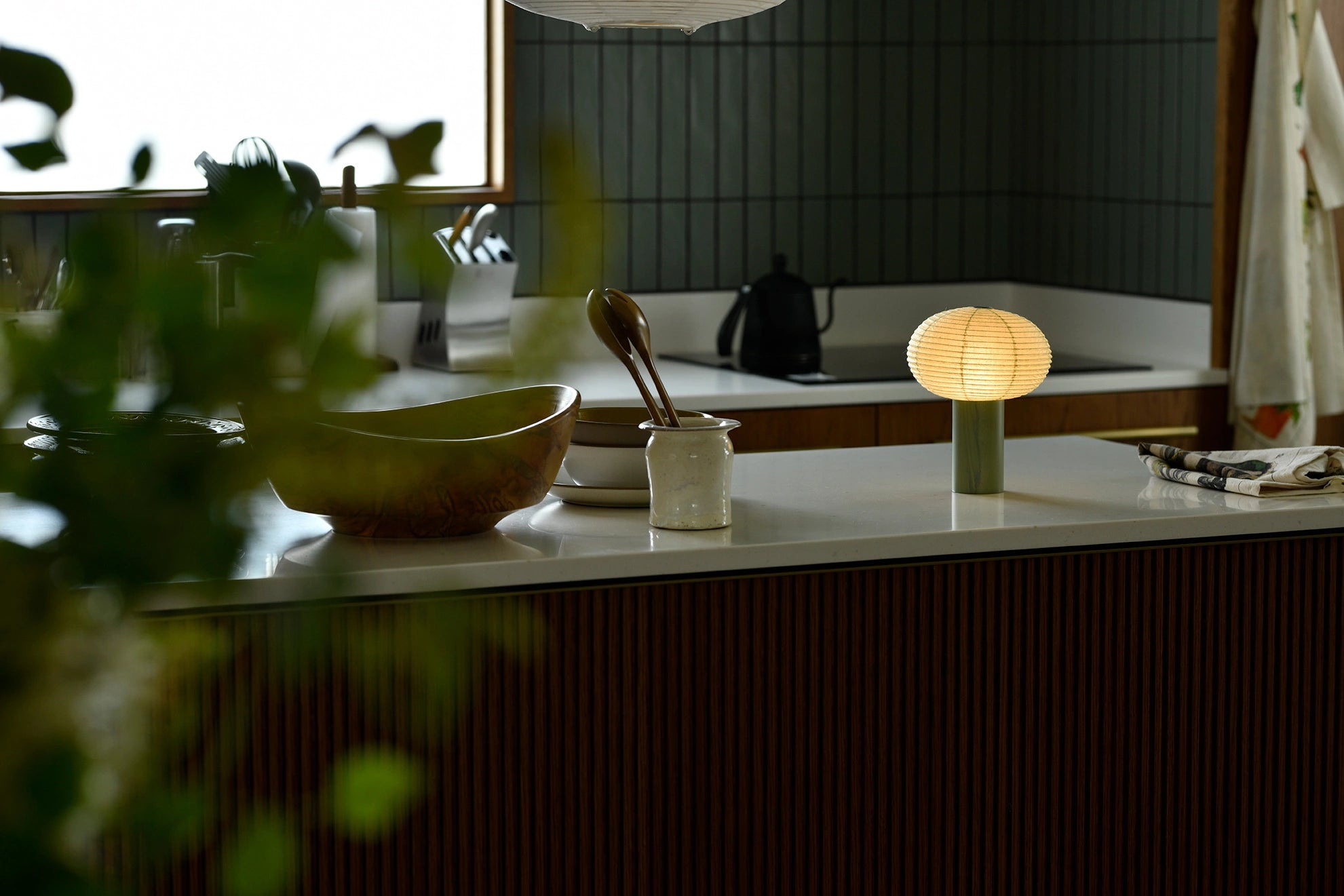 Japanese Chochin Lantern - Traditional Oval Paper Lantern for Home Decor, Garden, and Tea Ceremony