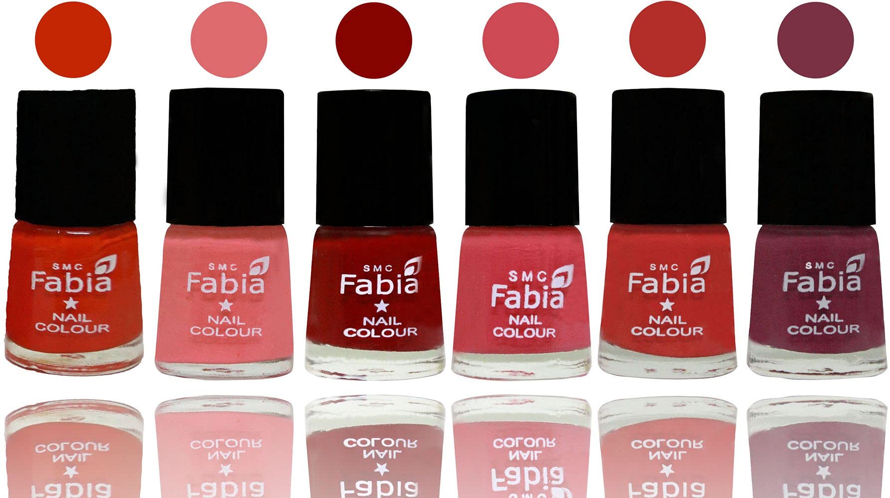 SMC Fabia Shine Bright Glossy Nail Polish Set - 6 Vibrant Colors (03197) | Long-Lasting & Chip-Resistant | Perfect for Parties, Weddings & Everyday Wear