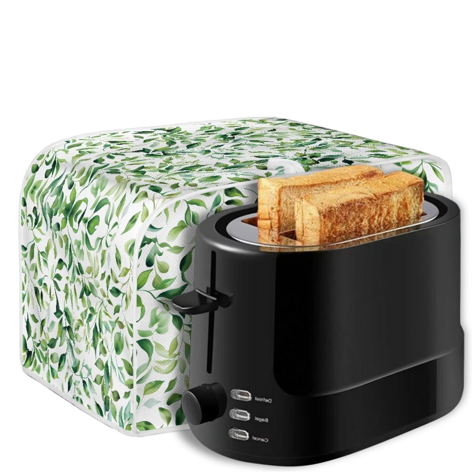 4 Slice Toaster Cover - Universal Fit for Most Standard Toasters, Dustproof & Stain-Resistant Kitchen Bakeware Protector (Leaf Green) - Keep Your Toaster Clean for Breakfast, Baking & Kitchen Use
