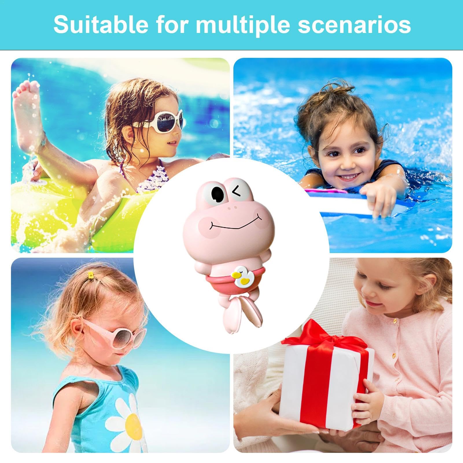 Funuy Floating Wind-Up Bath Toys for Toddlers - Creative Little Frog Shape, Waterproof Bathroom & Pool Toys for Kids - Perfect for Bathtime Fun, Swimming Lessons & Sensory Play