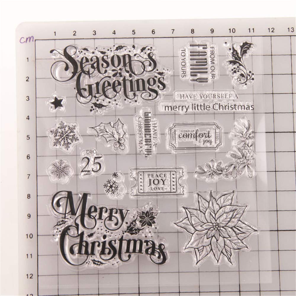 Christmas Clear Stamps for Card Making & Scrapbooking - Snowflake Berry Branch Silicone Stamps for DIY Journals, Greeting Cards & Holiday Decorations | Perfect for Holiday Crafting, Gift Wrapping & Winter-themed Projects