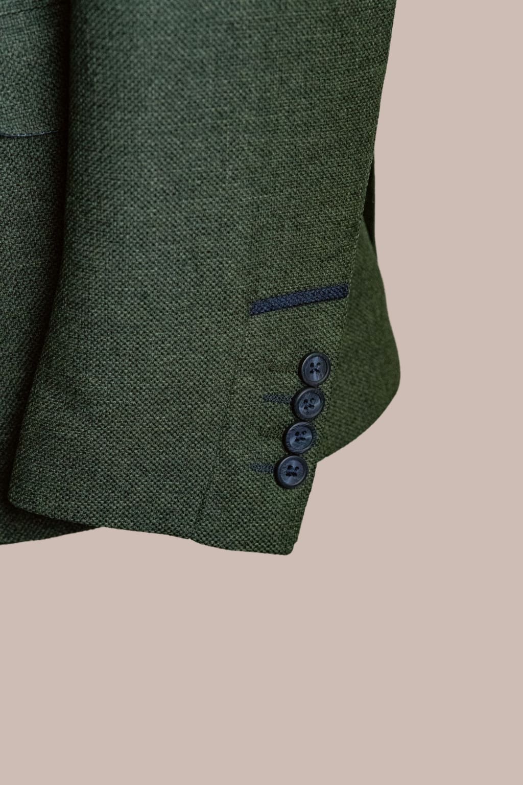 Fratelli Robbie Men's Olive Green Tweed 3 Piece Suit - Classic Vintage Style Wedding, Business & Formal Occasion Outfit
