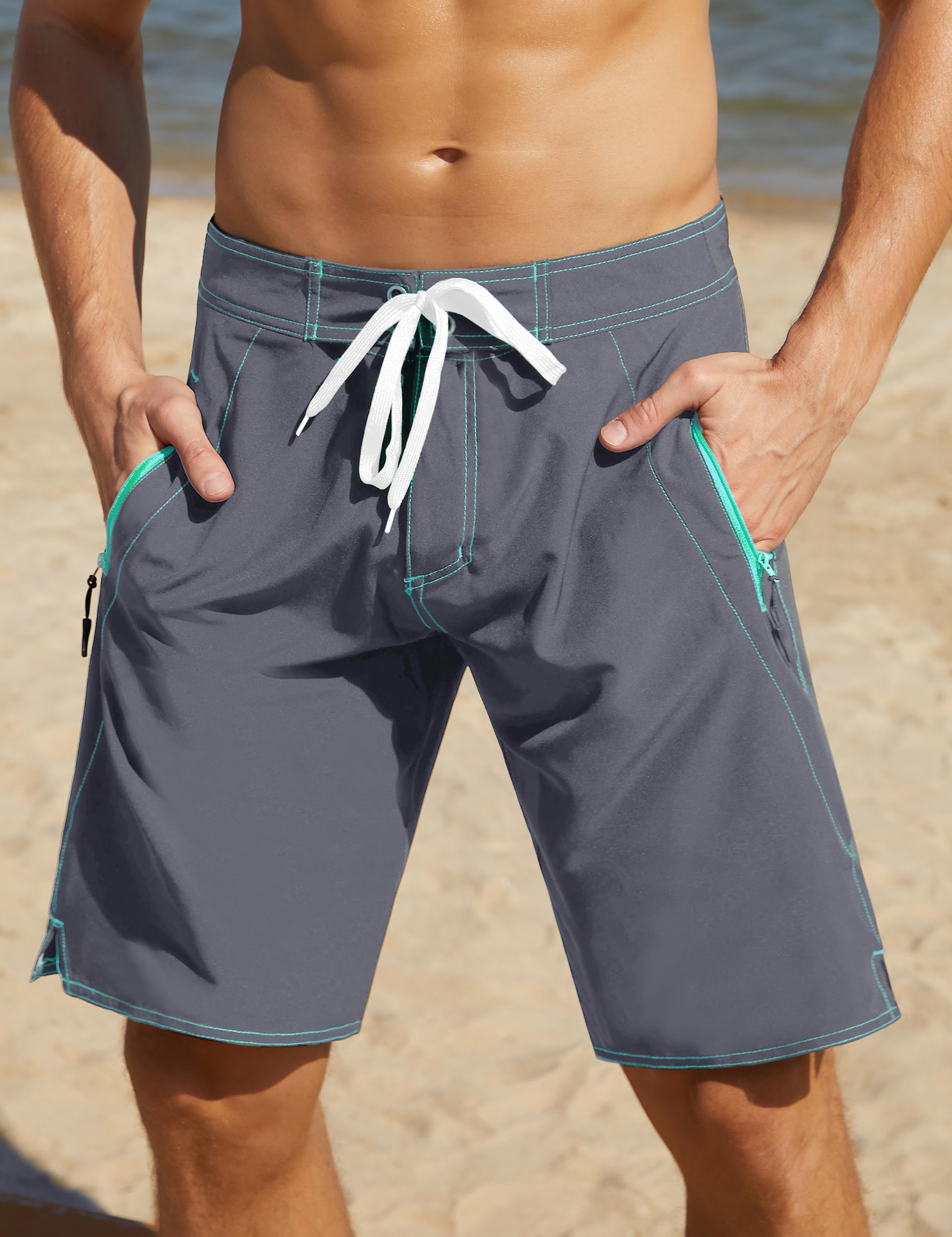 **Nonwe Men's 2-in-1 Swim Trunks with Compression Liner – Quick-Dry, Cargo Surf Board Shorts with Pockets – Perfect for Swimming, Beach, Surfing & Water Sports**
