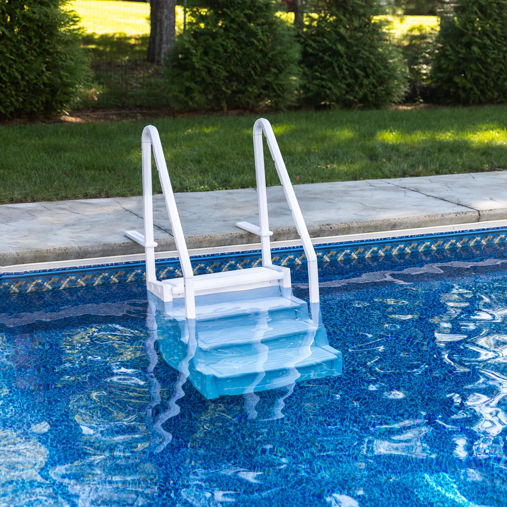 Blue Torrent Easy Pool Step Ladder for Above Ground Pools - Durable, Non-Slip Inground Swimming Pool Access Ladder with Wide Steps - Perfect for Safe Entry & Exit in Backyard, Residential, and Vacation Home Pools