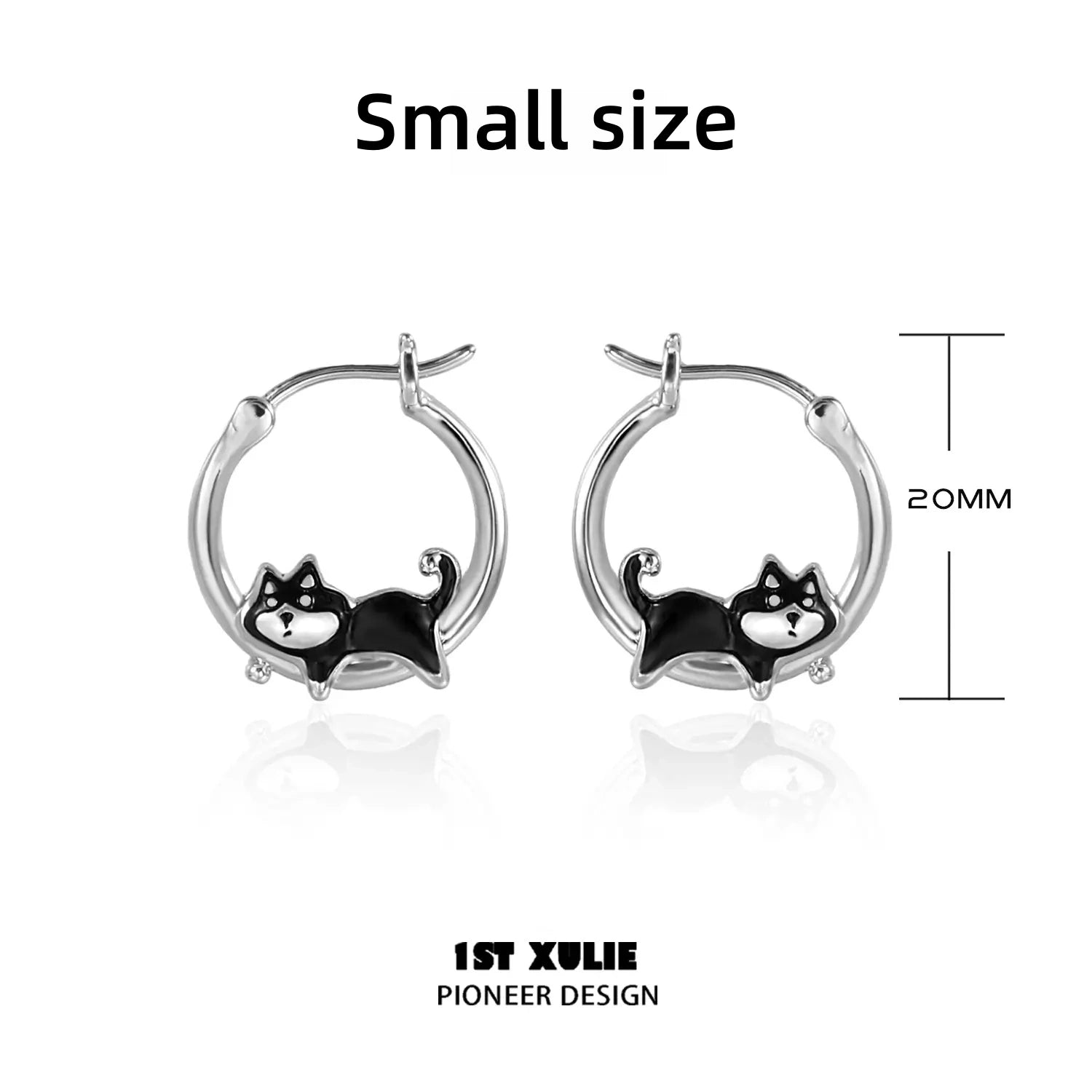 18K Platinum Plated Graffiti Puppy Lazy Husky Earrings - Trendy Cartoon Dog Jewelry for Women, Perfect Gift for Pet Lovers (Birthday, Christmas, Valentine's Day)