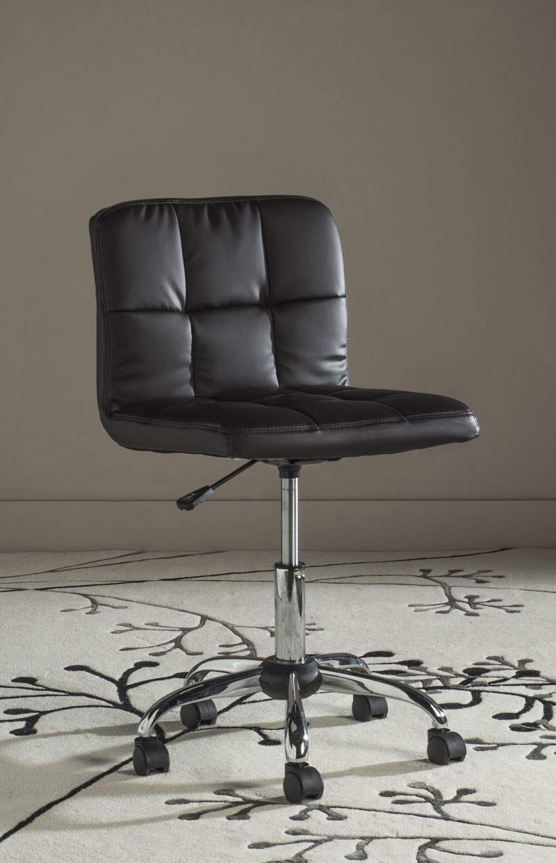 SAFAVIEH Brunner Black Modern Office Desk Chair - Ergonomic Computer Chair for Home & Office Workspace, Gaming, Study, and Conference Room