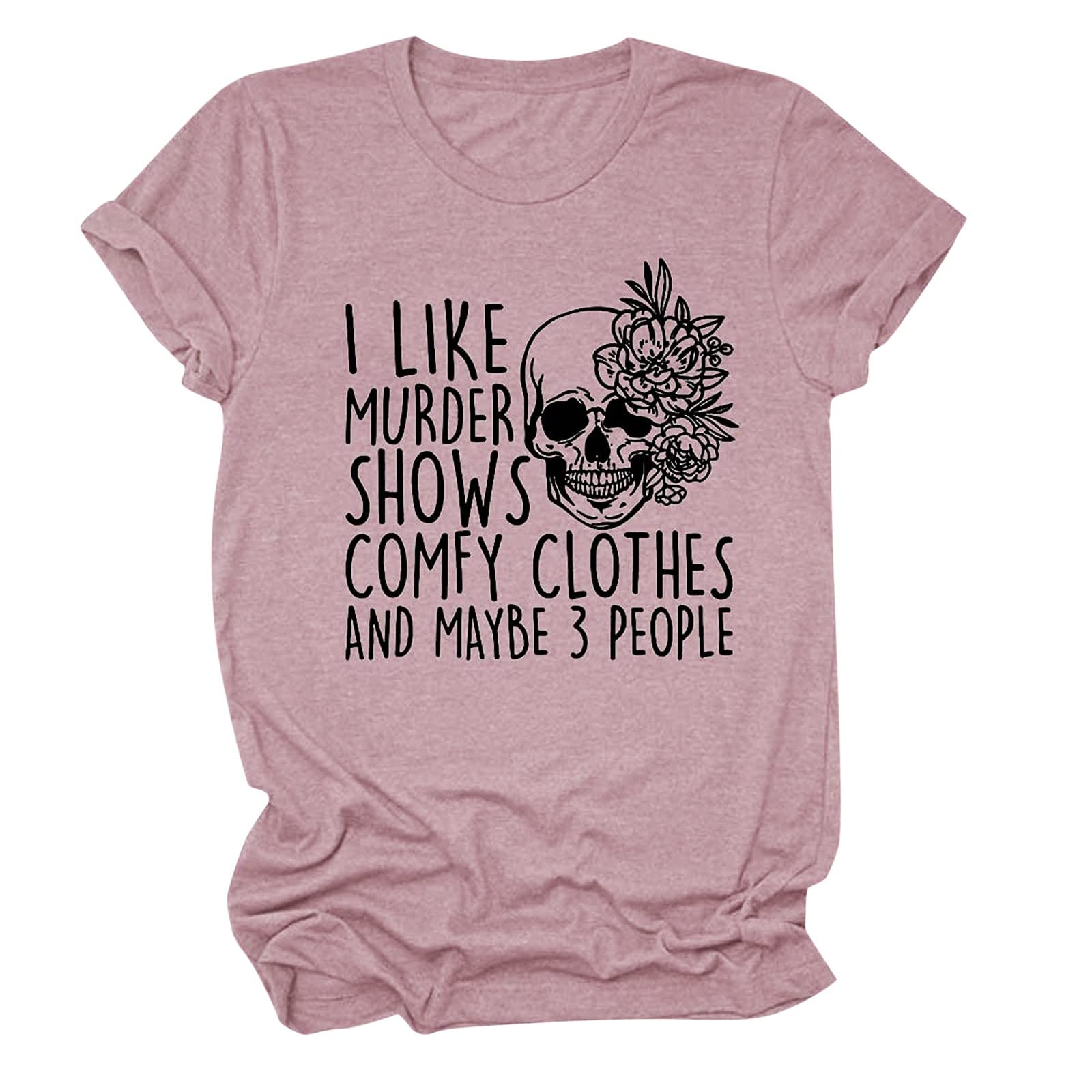 Funny Graphic Printed Women's Loose Casual T-Shirt - Short Sleeve Novelty Humor Tee with Letter Designs for Everyday Wear & Weekend Outfits