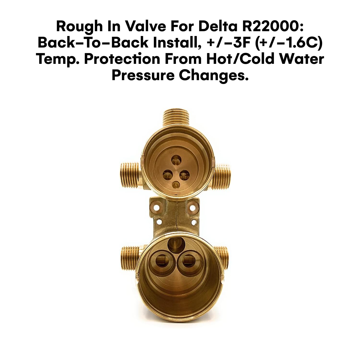 Premium Wood Grip Shower Faucet with Integrated Diverter Rough-in Valve - Undermount Bathroom Sink & Shower Head Splitter Kit for Modern Bathroom Renovation | Perfect for Spa-Like Shower Experience and Space-Saving Bathroom Design