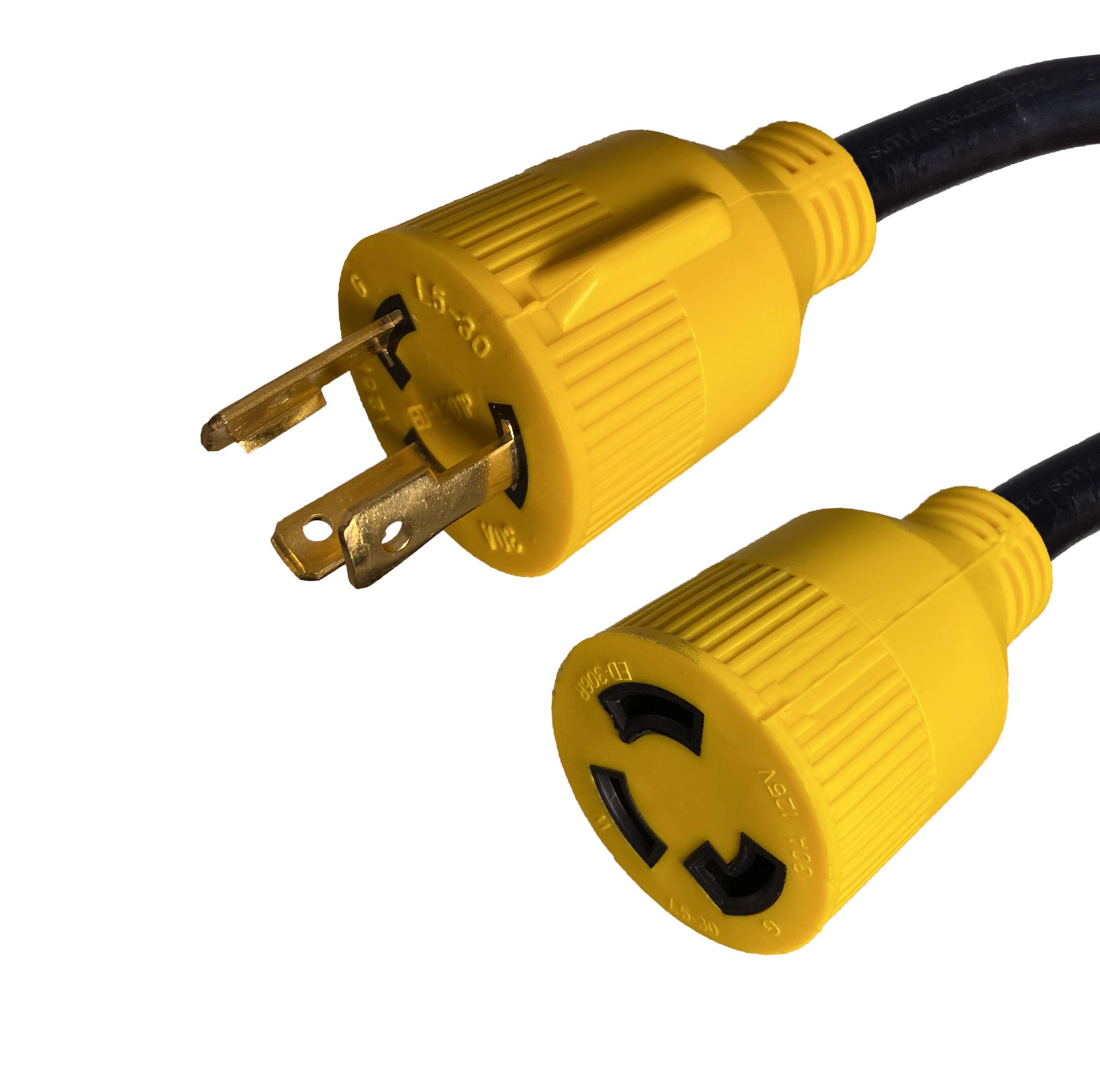 30A 125V L5-30P to L5-30R Generator Cord - 10 AWG 3 Conductor for Power Transfer