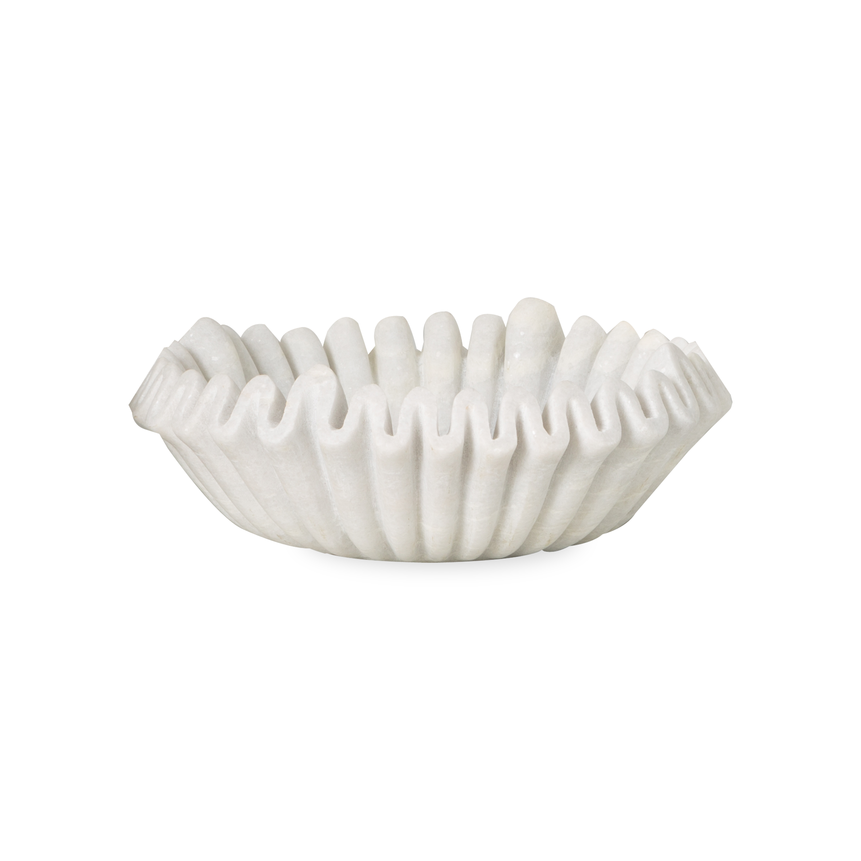 Elegant Marble Ruffle Bowl - Handcrafted Decorative Serving Bowl for Fruits, Nuts & Home Decor | Perfect for Dining Tables, Centerpieces & Gift Giving