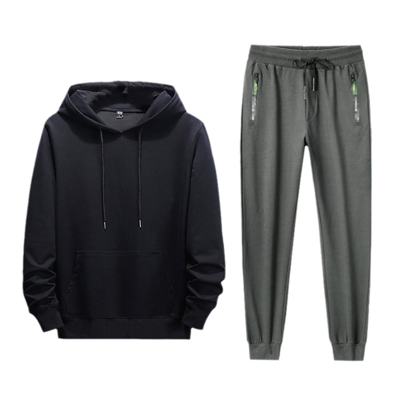 Men's 2-Piece Tracksuit Set - Big Size Hoodie & Sweatpants Jogger Outfit for Running, Gym, and Casual Wear