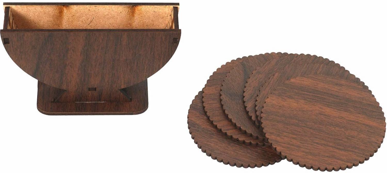 Trust Zone Coasters for Dining Table - Set of 6 Absorbent Cork Coasters for Tea Cups, Coffee Mugs, Beer Cans & Water Glasses - Perfect for Home, Office & Restaurant Use