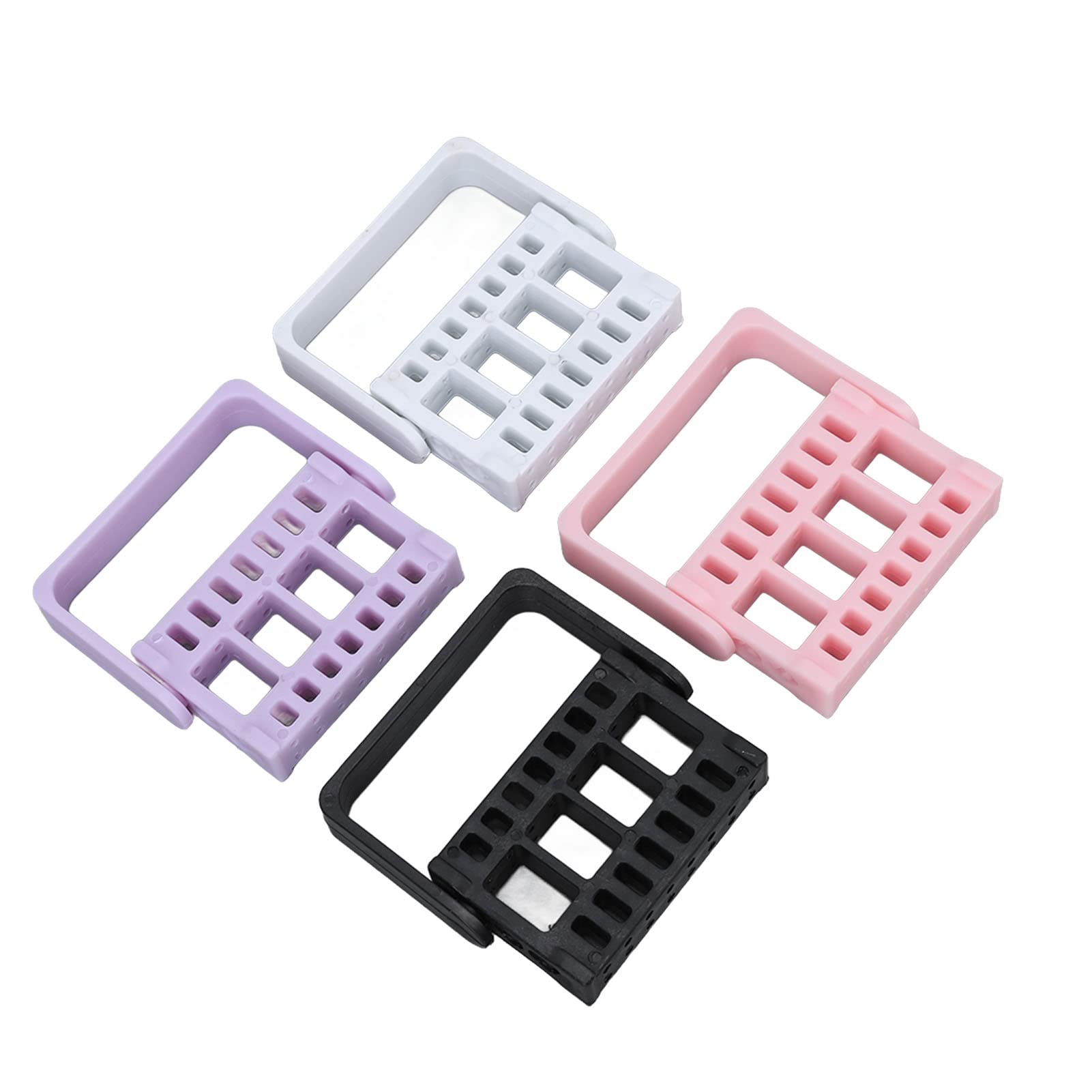 4pcs Nail Drill Bit Holder Stand - Dustproof Nail Drill Bit Organizer Storage Box for Home Salon & Professional Use | Perfect for Nail Art, Manicure, Pedicure & Salon Organization