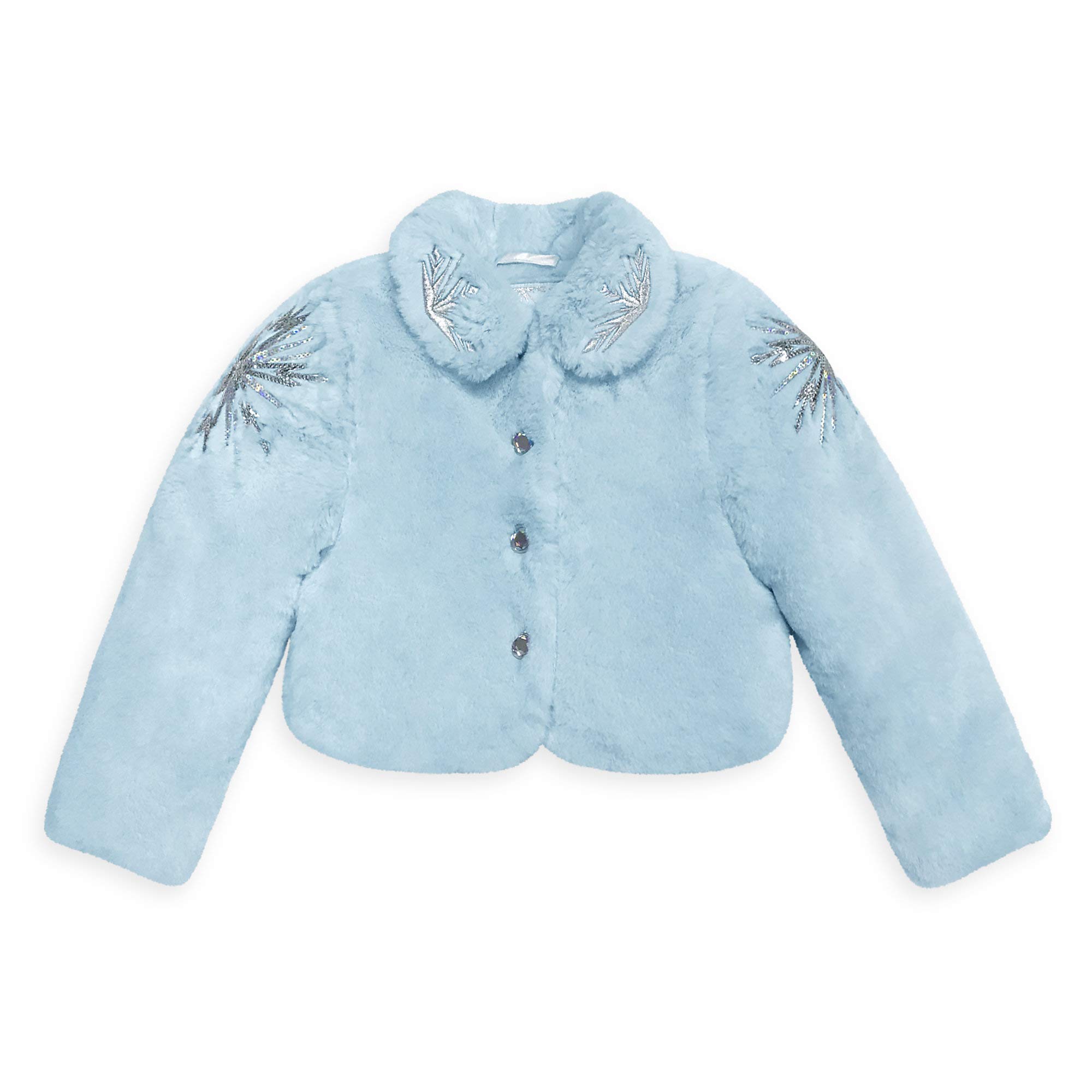 Disney Frozen 2 Elsa Anna Faux Fur Winter Jacket for Girls - Kids Warm Cozy Outerwear for Snow Play & Christmas Holiday