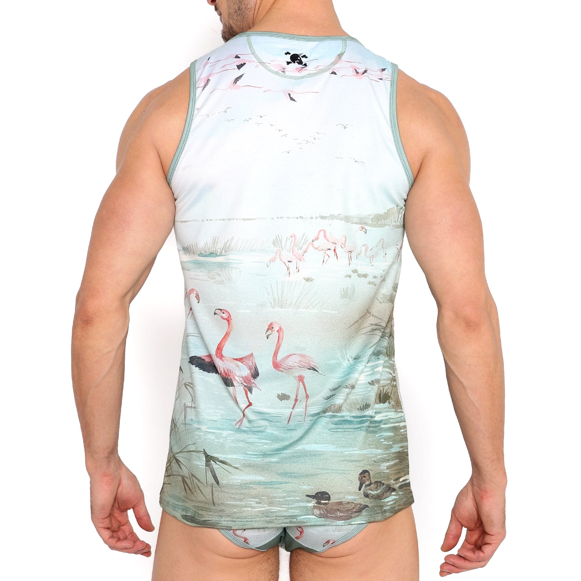 Flamingo Print Women's Tank Top - Soft Breathable Summer Casual T-Shirt for Beach, Gym, and Outdoor Activities