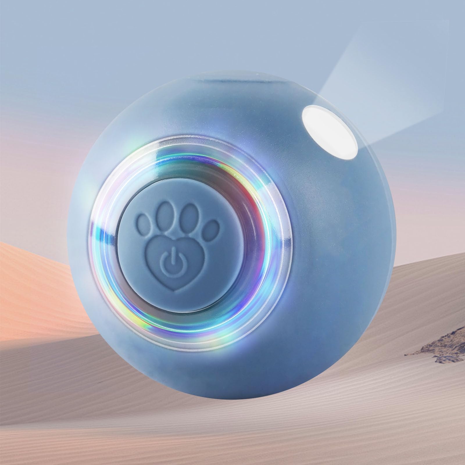 Smart Interactive Cat Toy Ball - Self Rotating USB Rechargeable Kitten Toy with LED Lights, Automatic Moving Pet Ball for Indoor Cats (Blue) - Perfect for Playtime, Exercise & Boredom Relief
