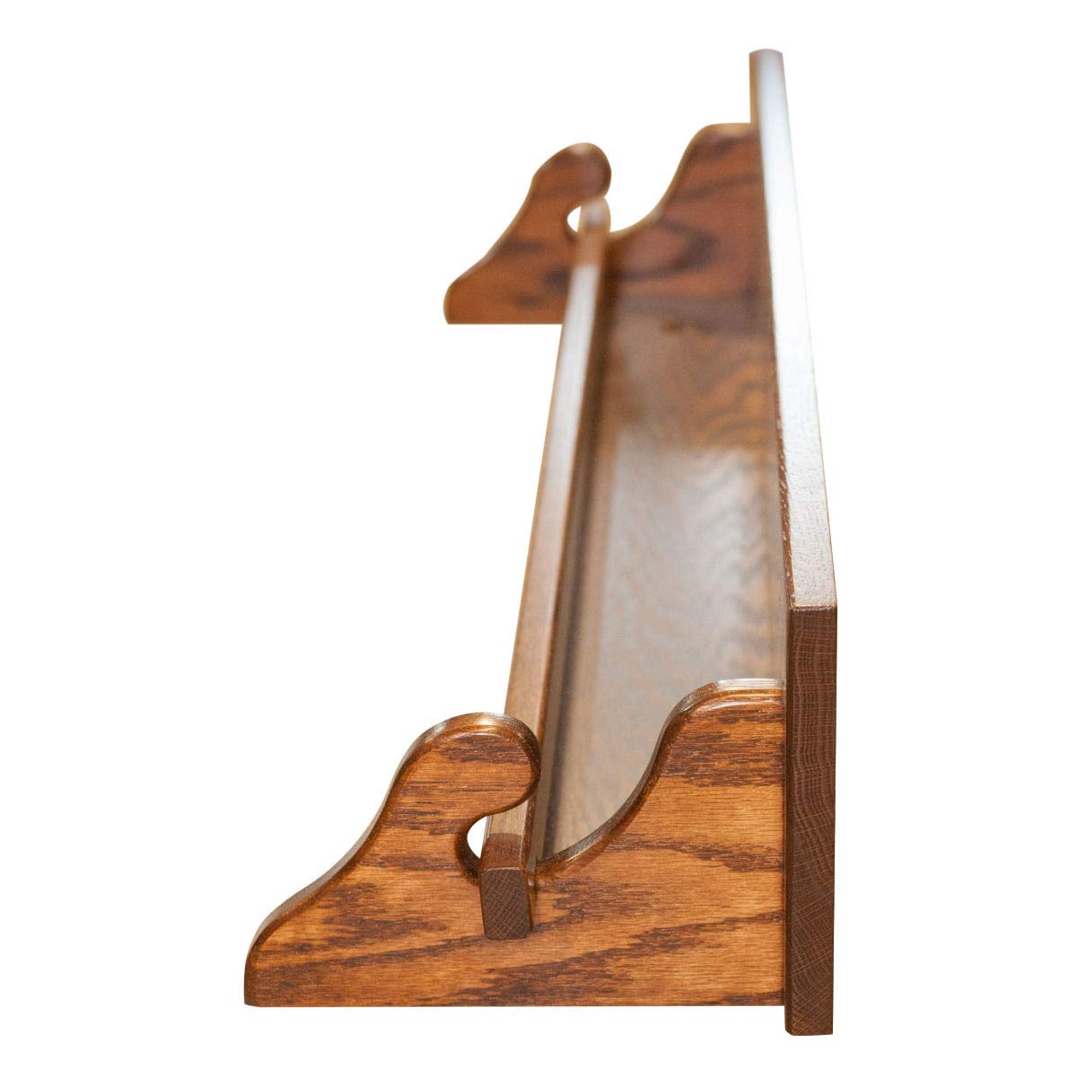 Amish Made Oak Wood Quilt Rack with Shelf - 60