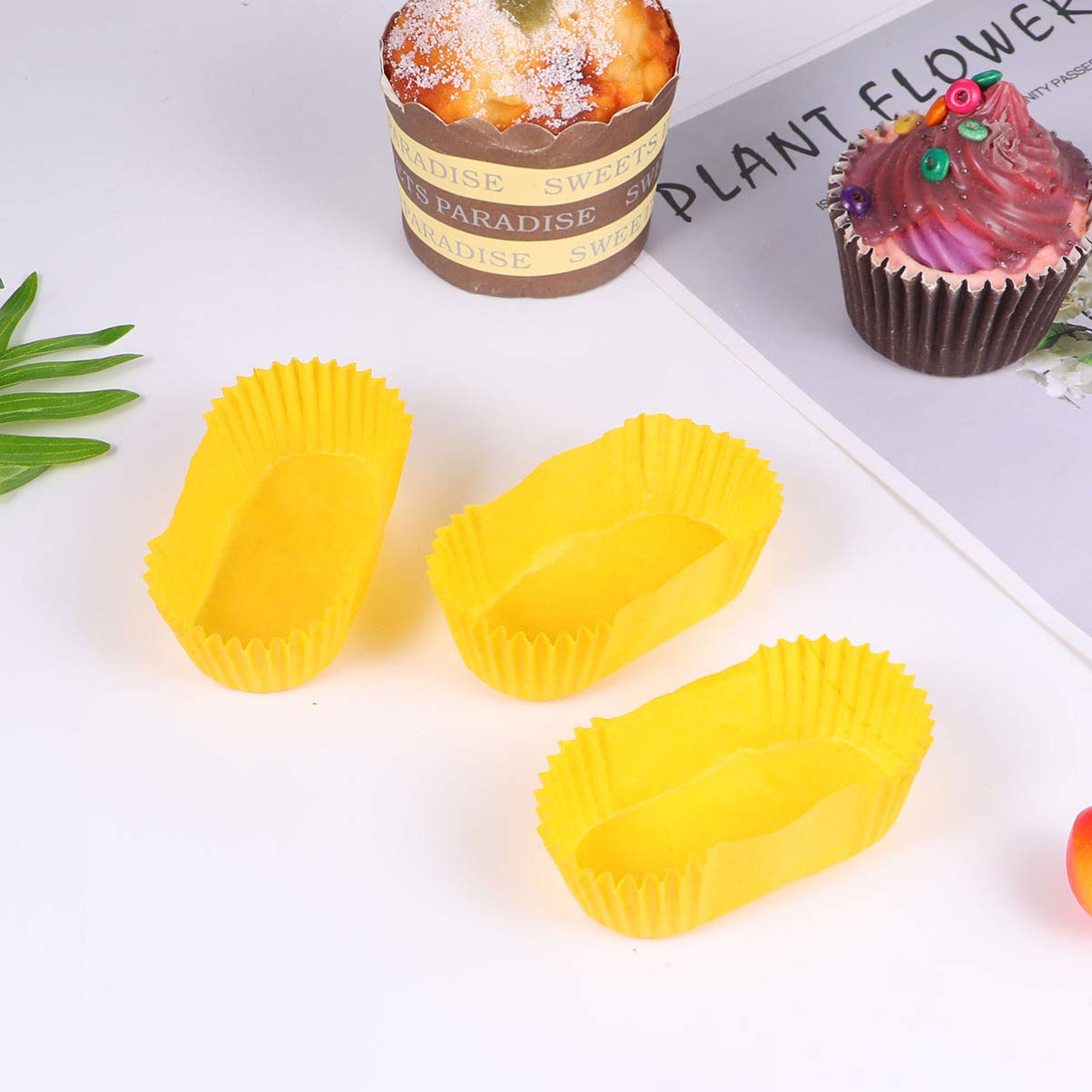 Disposable Oval Baking Paper Cups - 50 Pack Non-Stick Cupcake Holders, Loaf Bread Liners & Tulip Wrappers for Muffins, Cakes & Pastries | Perfect for Home Baking, Party Desserts & Holiday Treats