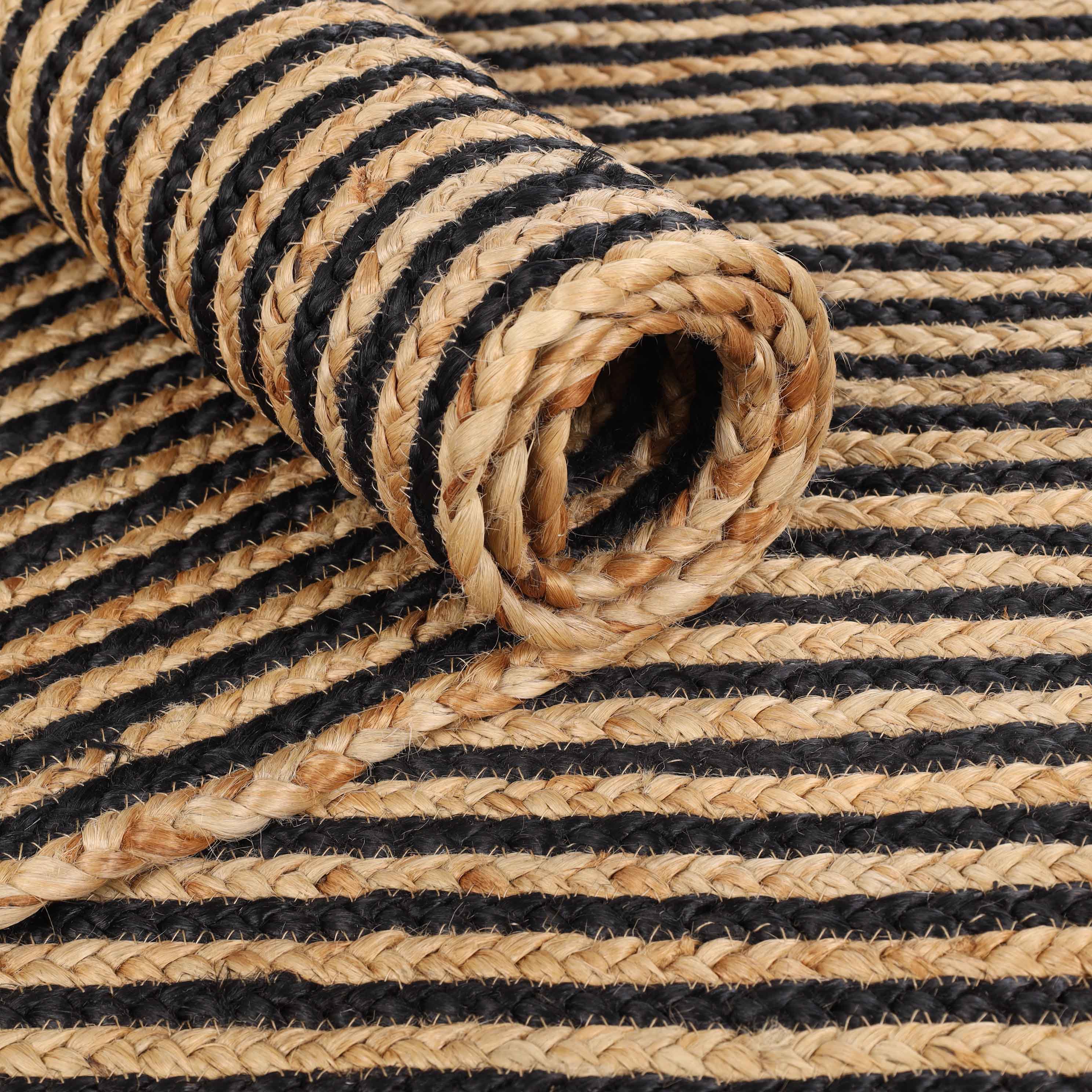 Braided Jute Reversible Handwoven Rug - Natural Fiber Indoor/Outdoor Area Rug for Living Room, Bedroom, Patio & Deck - Eco-Friendly Home Decor