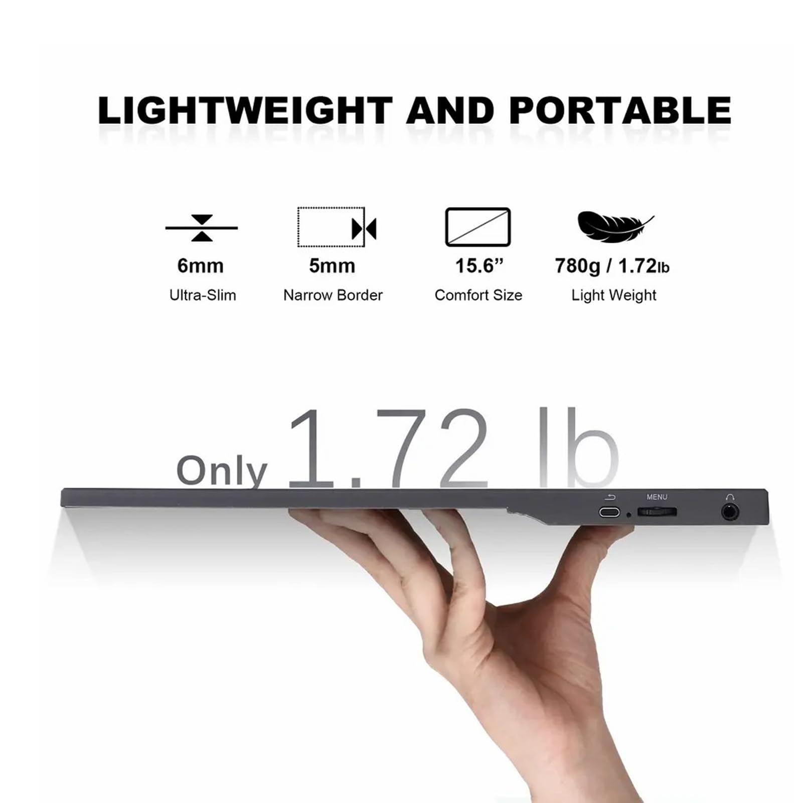 15.6 Inch Portable Screen Projector Stand - Adjustable Phone Monitor Holder for Laptop, Tablet, and Smartphone - Perfect for Home Office, Online Classes, and Video Conferencing