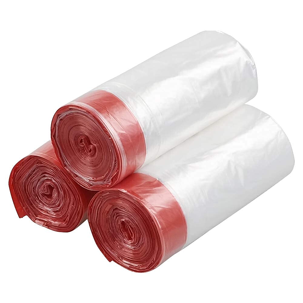 13 Gallon Plastic Drawstring Trash Bags - 110 Count Clear Garbage Can Liners for Kitchen, Bathroom & Office Waste Disposal