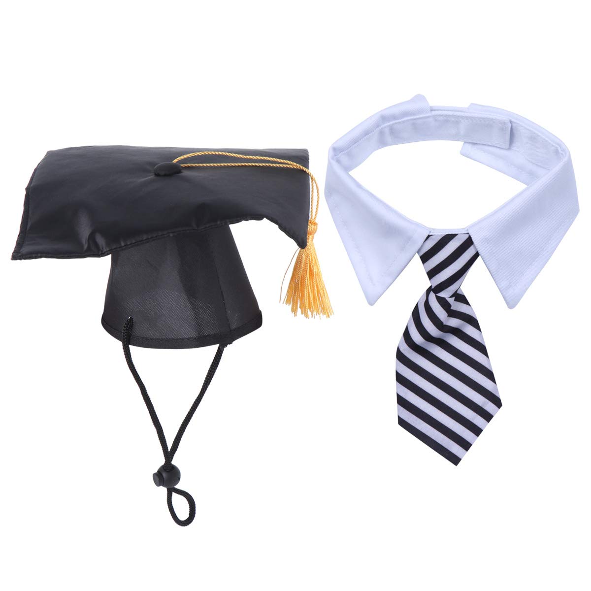 Stylish Plaid Bow Tie & Graduation Hat Set for Large Dogs - Pet Formal Wear for Dog Graduation, Parties & Photo Shoots