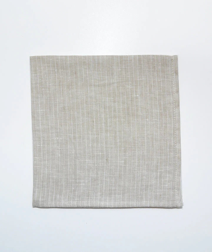Premium Beige & White Striped Linen Napkins - Set of 2 for Dining, Parties & Elegant Table Settings
