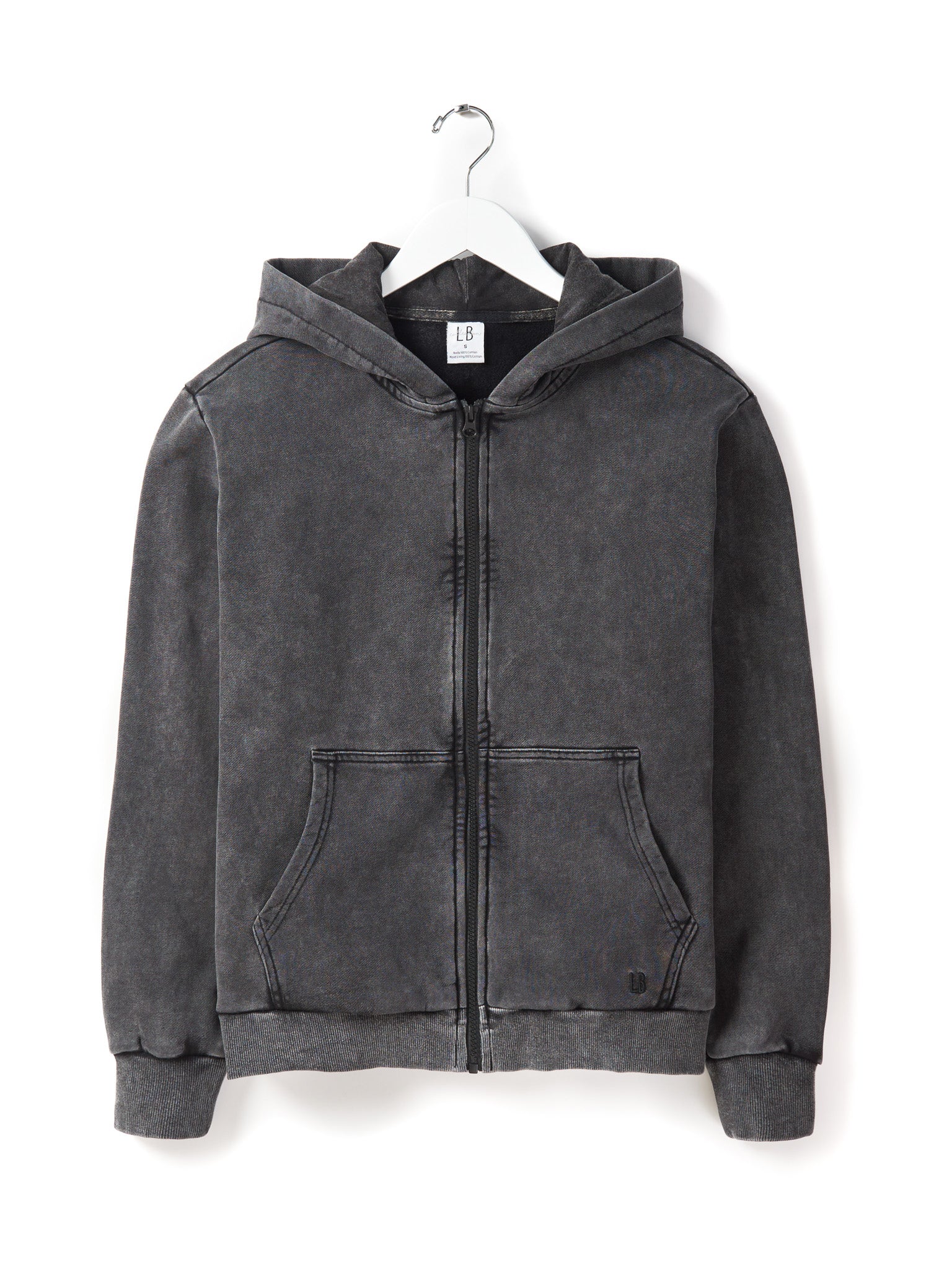 Men's Acid Wash Zip-Up Hoodie - Black | Stylish & Comfortable Pullover for Casual Wear, Street Fashion & Outdoor Activities
