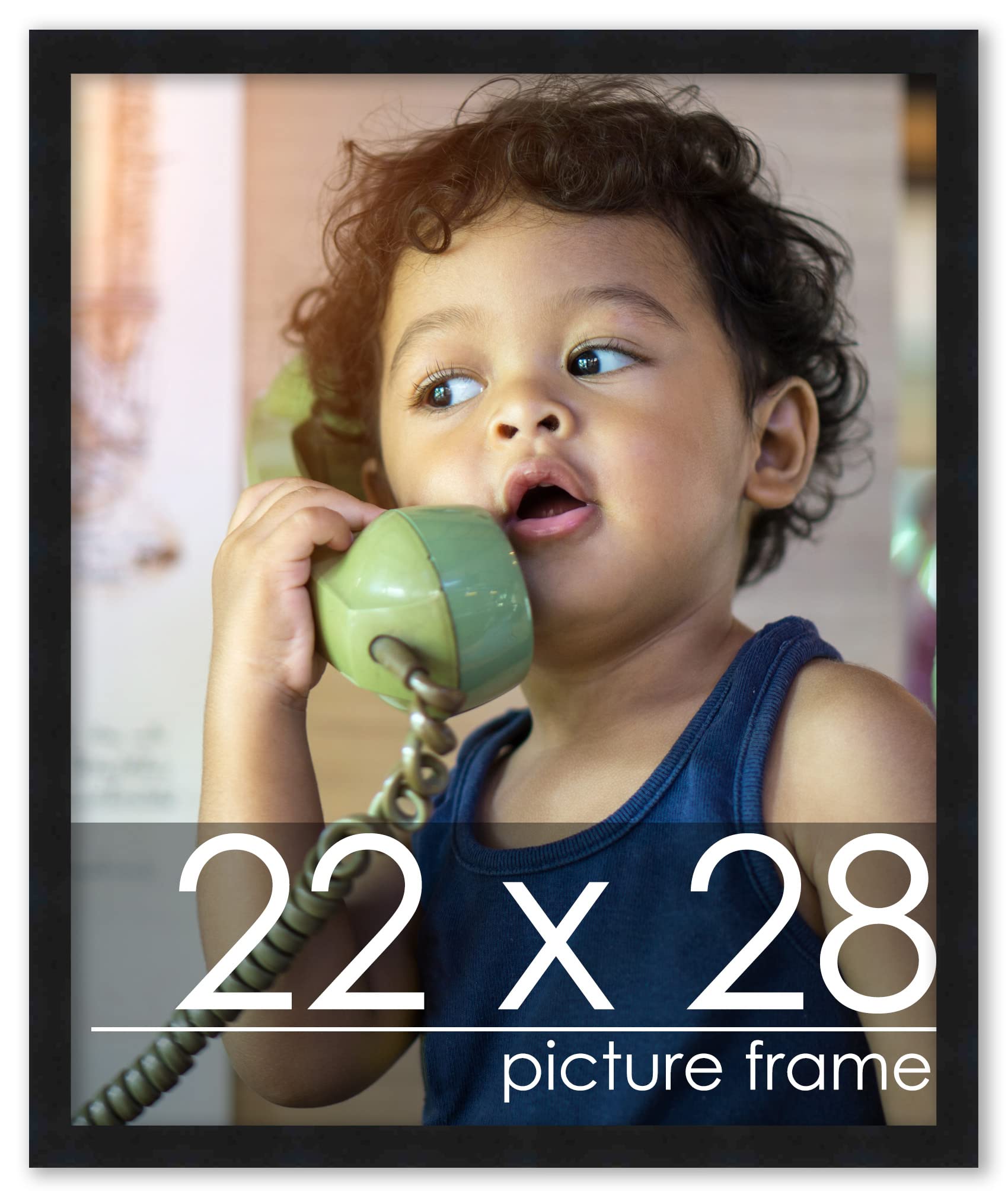 22x28 Contemporary Black Wood Picture Frame with UV Acrylic & Foam Board Backing - Complete Wall Art Display Set for Posters, Photos & Artwork - Perfect for Home, Office & Gallery Decor
