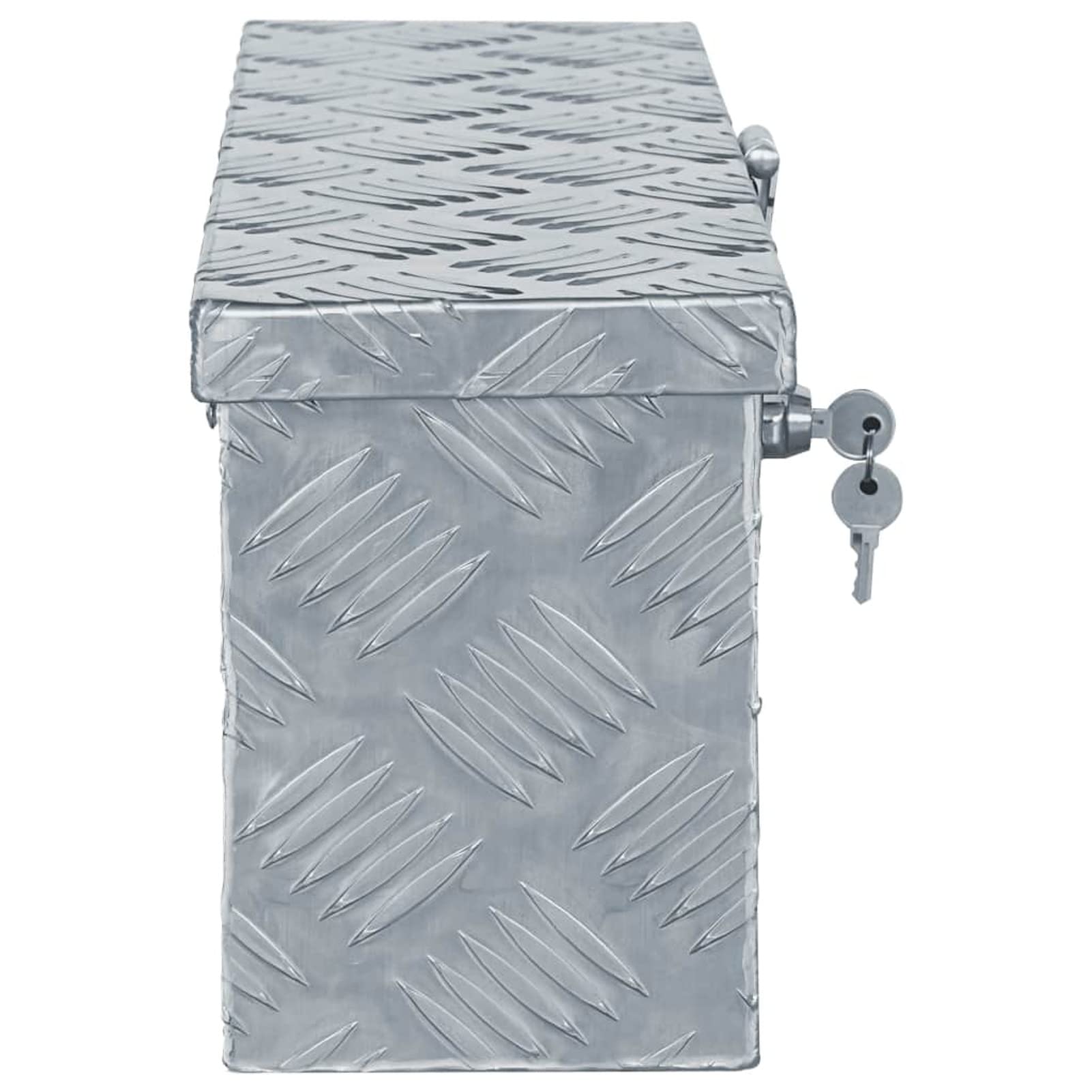Shubiao Aluminum Diamond Plate Tool Box - 19.1x5.5x7.9 Inch Waterproof Truck Bed Storage Chest for Pickup Trucks | Durable Under Truck Storage Organizer for Tools, Equipment & Outdoor Gear (Silver)