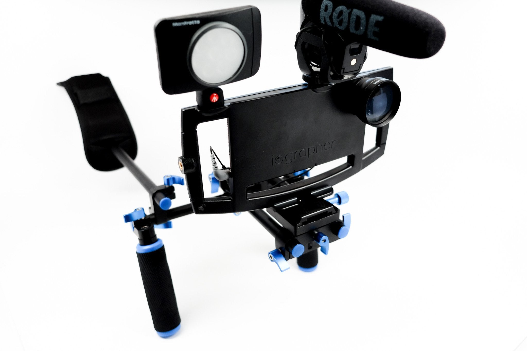 iOgrapher Shoulder Mount - Professional Filmmaking Case for iPhone & iPad | Perfect for Vlogging, Live Streaming & Content Creation