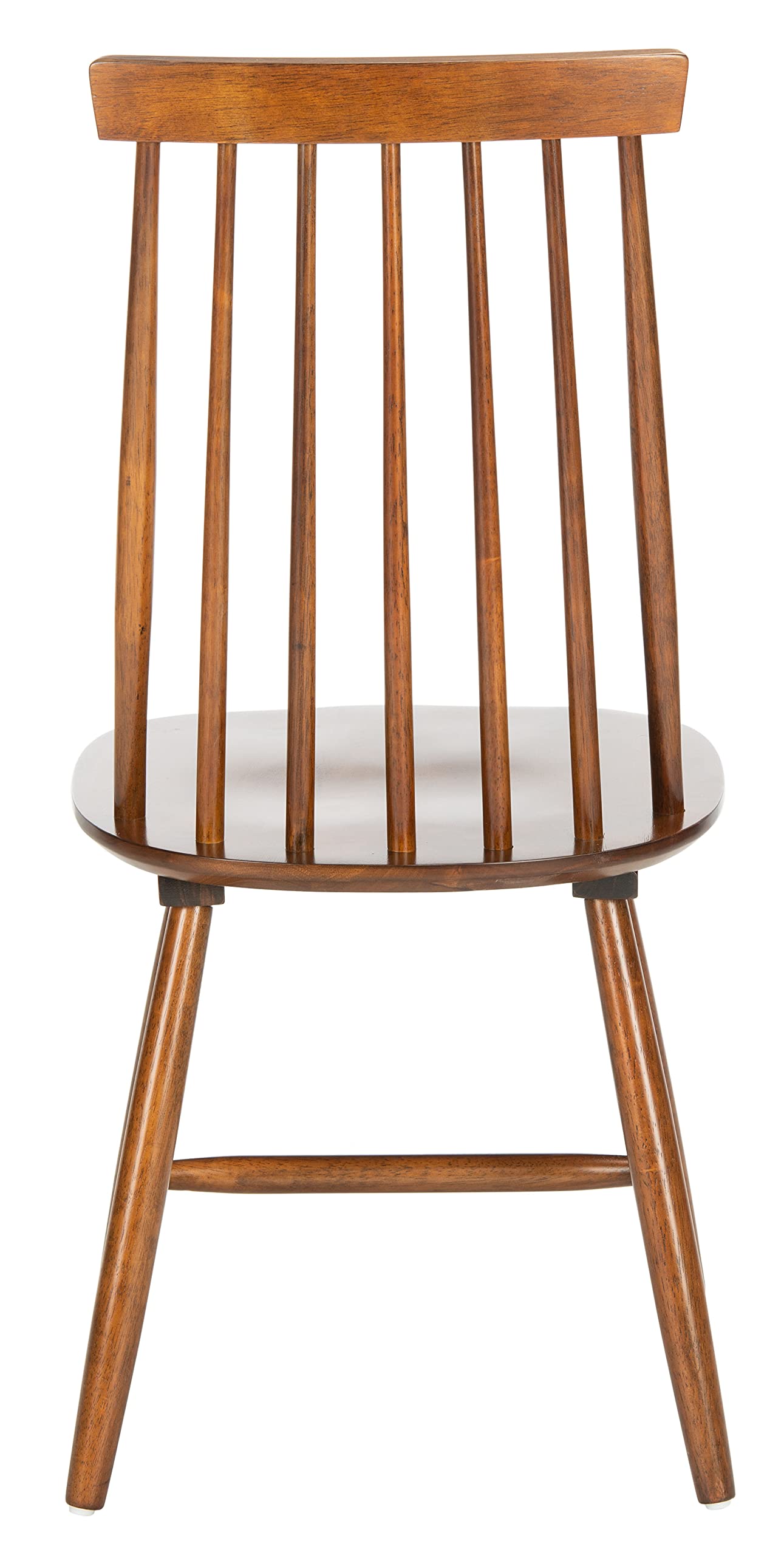 SAFAVIEH Priam Farmhouse Walnut Brown Spindle Back Accent Chair - Rustic Dining & Living Room Furniture for Kitchen, Breakfast Nook, and Home Decor