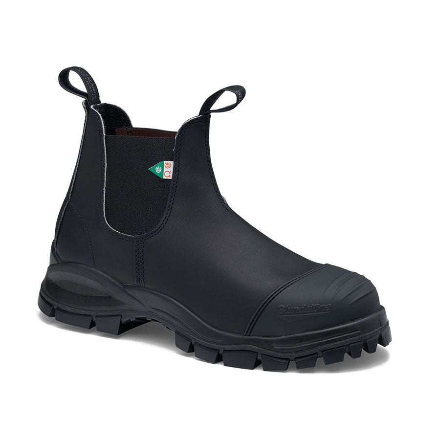 Blundstone 968 Work & Safety XFR Black Steel Toe Boots for Men - Durable Slip Resistant Work Boots for Construction, Warehouse & Outdoor Activities