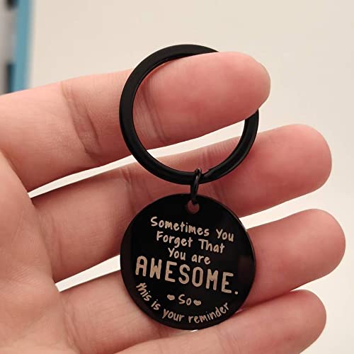 YALLNASL Funny Inspirational Keychain - Sometimes You Forget You're Awesome Gift for Women, Men, Best Friend, Grandson, BFF - Perfect for Birthday, Christmas, Thank You Gifts, Office, Travel, Daily Use