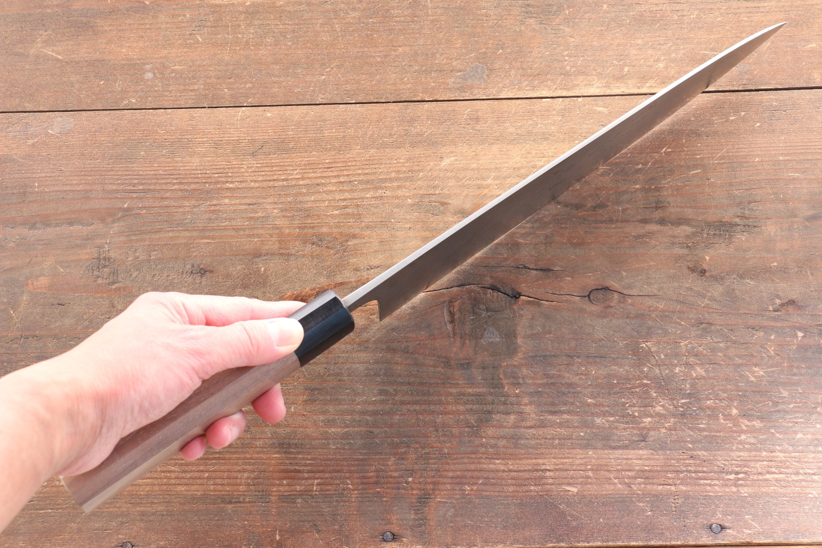 Premium Nao Yamamoto VG10 Damascus Gyuto Chef Knife 240mm - Japanese High Carbon Stainless Steel Blade with Walnut Handle - Perfect for Sushi, Meat Slicing & Professional Kitchen Use