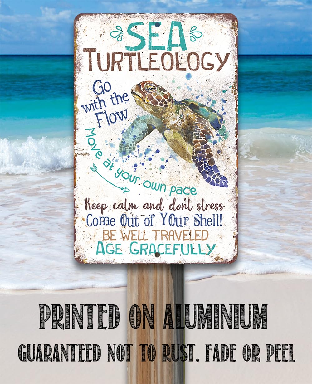 Durable Metal Sea Turtle Wall Decor Sign - 8