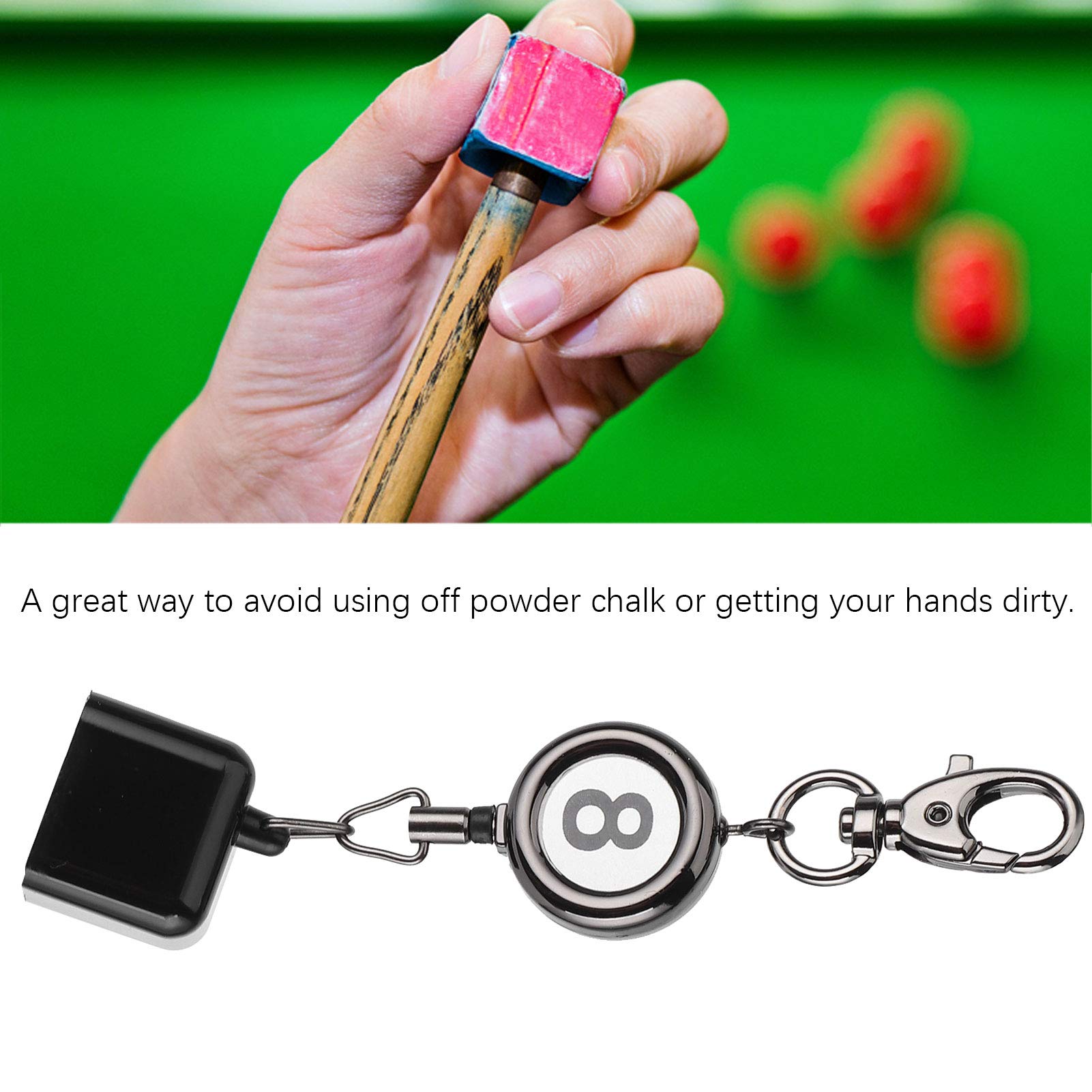 VBESTLIFE Retractable Billiards Chalk Holder with Belt Clip - Snooker Pool Cue Accessories for Table Racks & Sticks | Durable Chalk Box for Professional & Home Game Use
