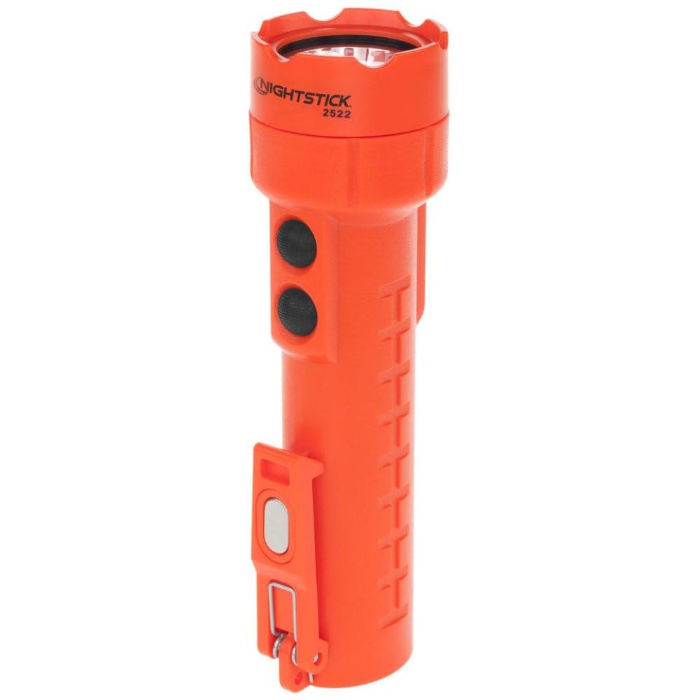 Nightstick NSR-2522RM Rechargeable LED Flashlight with Red Lens - Bright Tactical Light for Camping, Hiking, Emergency & Outdoor Adventures