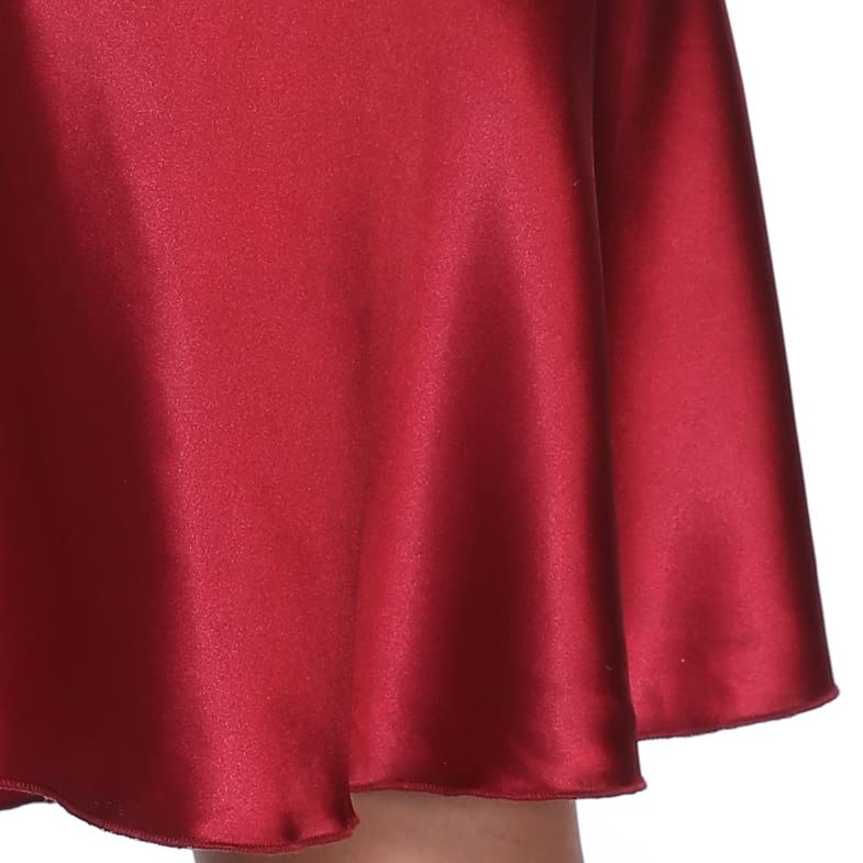 Giova Women's Satin Long Lingerie Chemise Strap Dress - Sexy Nightgown Sleepwear for Women - Perfect for Valentine's Day, Anniversary Gifts & Romantic Nights