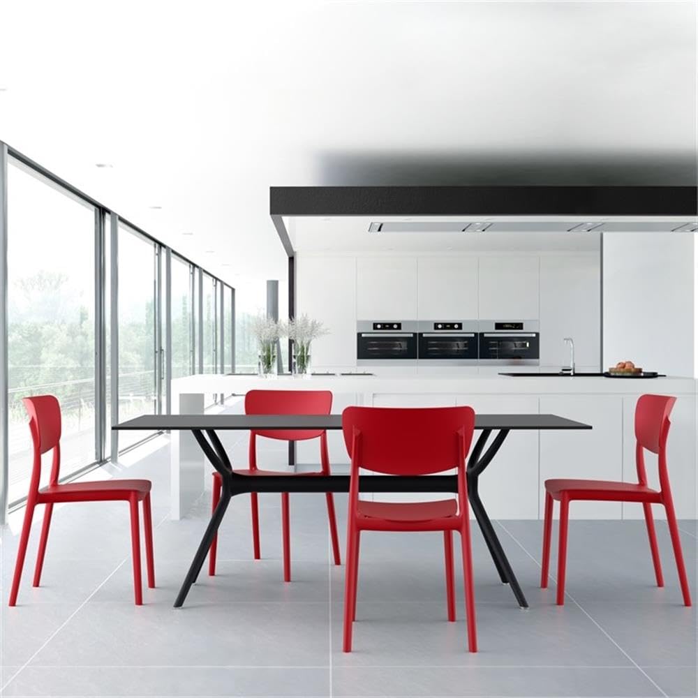Premium Red Outdoor Dining Chairs Set of 2 - Weather-Resistant Patio Furniture for Garden, Poolside & Backyard Relaxation
