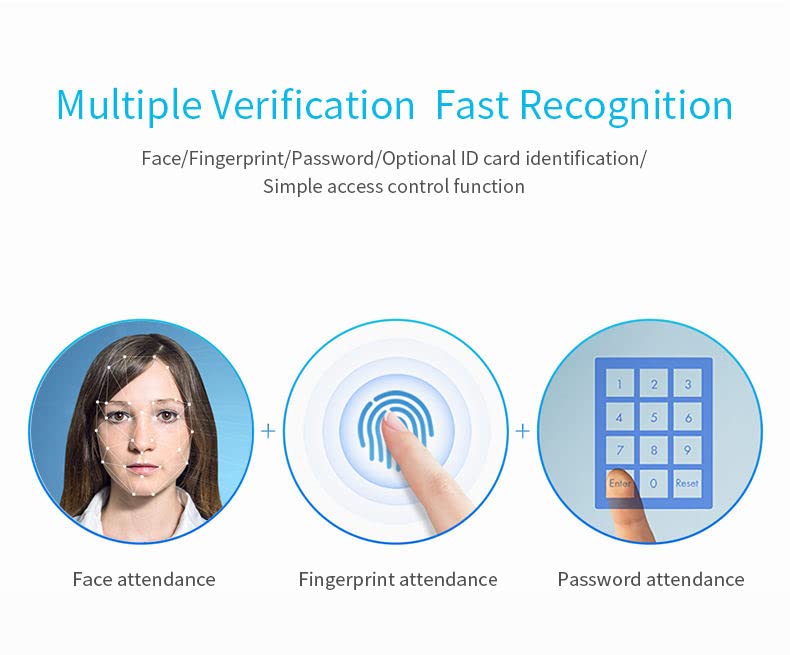 Biometric Time Clock with Facial Recognition & Fingerprint Scanner - Secure Employee Attendance System for Offices, Schools & Workplaces