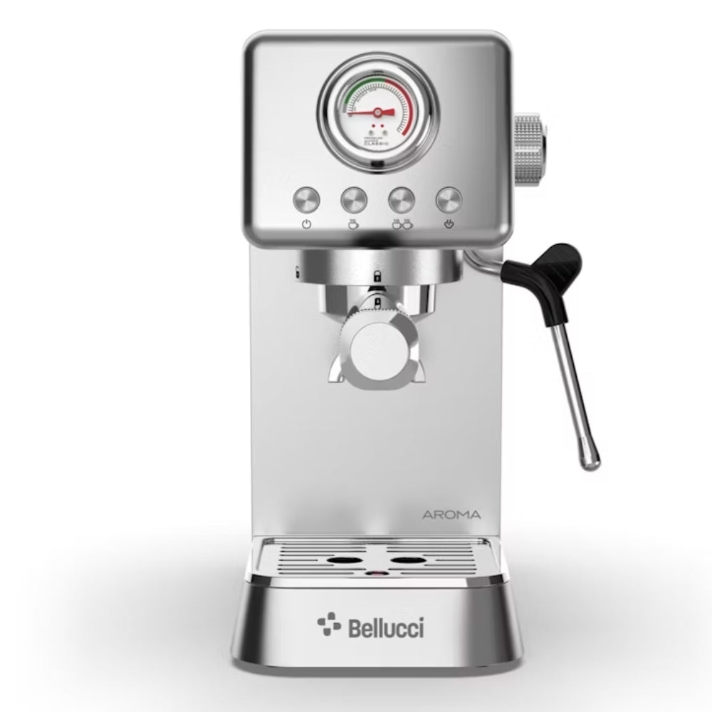 Bellucci Aroma Espresso Machine 120V - Professional Home Coffee Maker with 15-Bar Pressure, Milk Frother & Compact Design for Espresso, Latte & Cappuccino | Perfect for Kitchens, Offices & Small Spaces