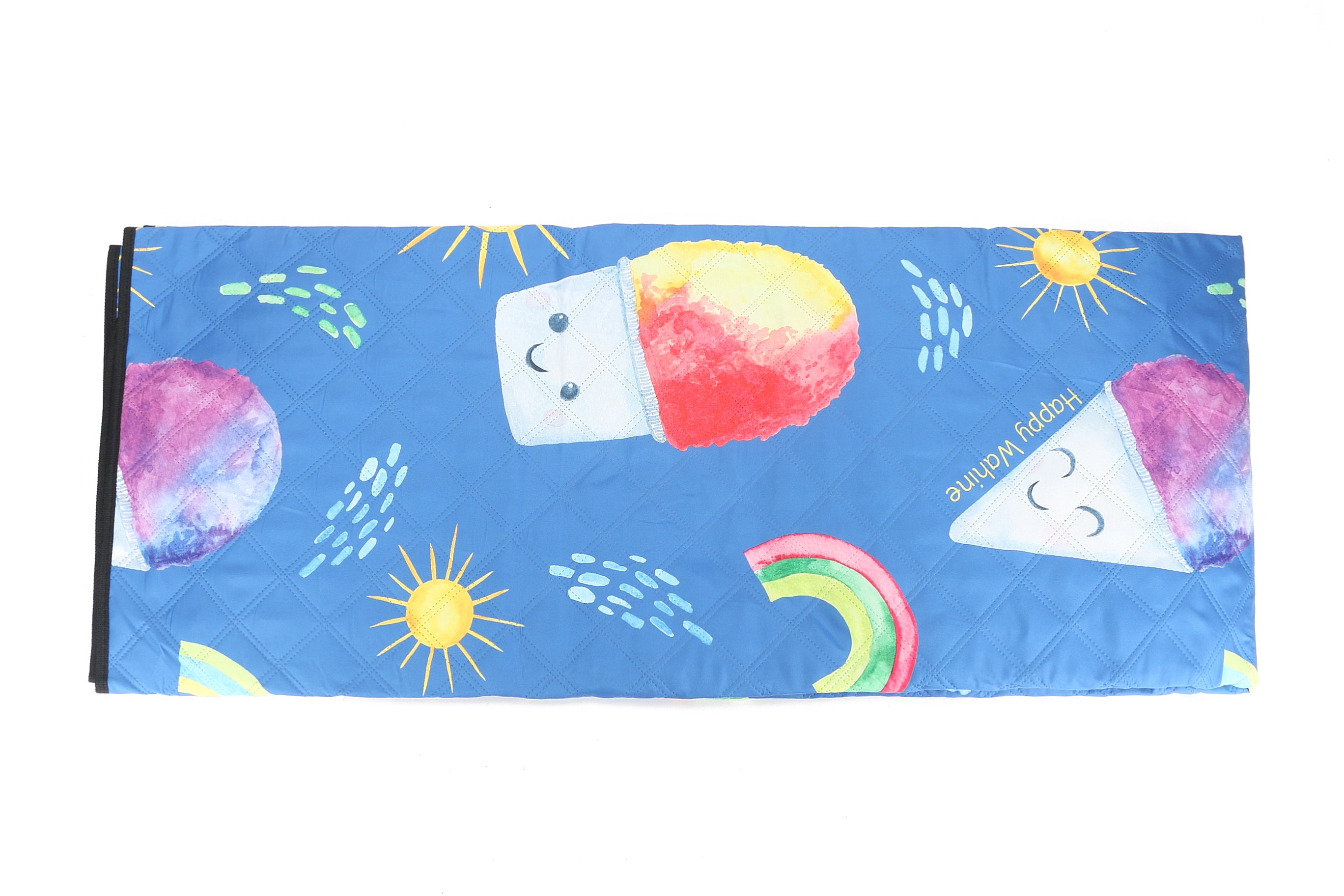 Premium Sand-Free Beach Mat for Summer - Quick Dry & Portable Shave Ice Blue Design - Perfect for Picnics, Camping, and Beach Vacations