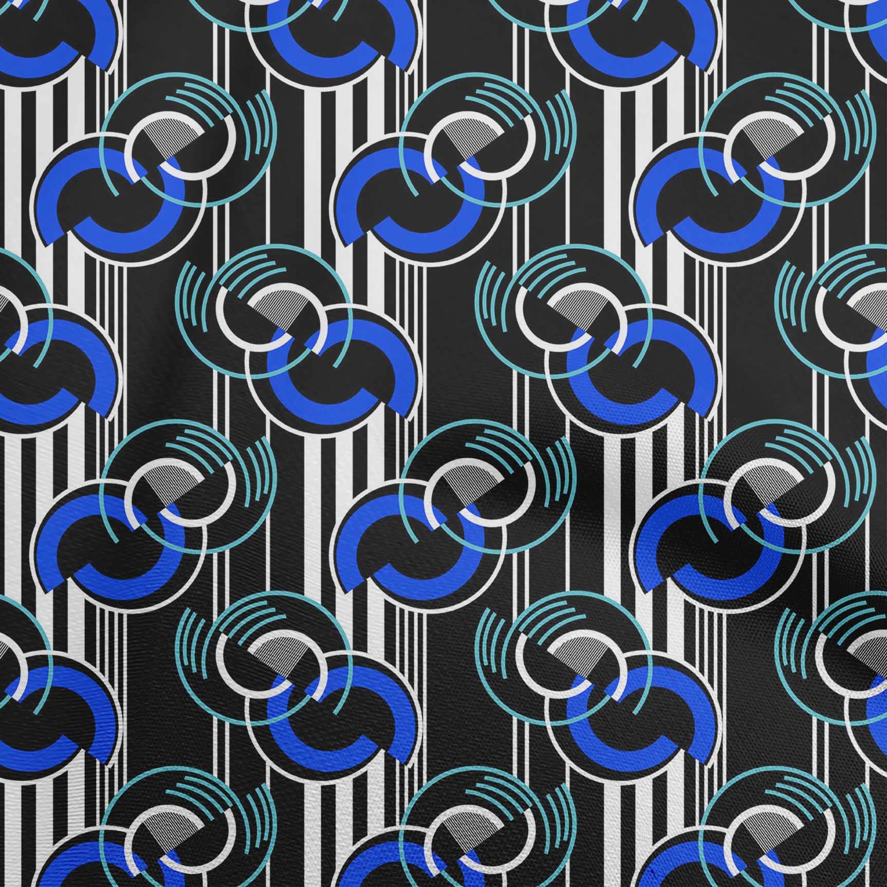 oneOone Polyester Spandex Black Geometric Print Fabric by The Yard - 56 Inch Wide Stretch Dress Material for DIY Fashion, Home Decor & Craft Projects