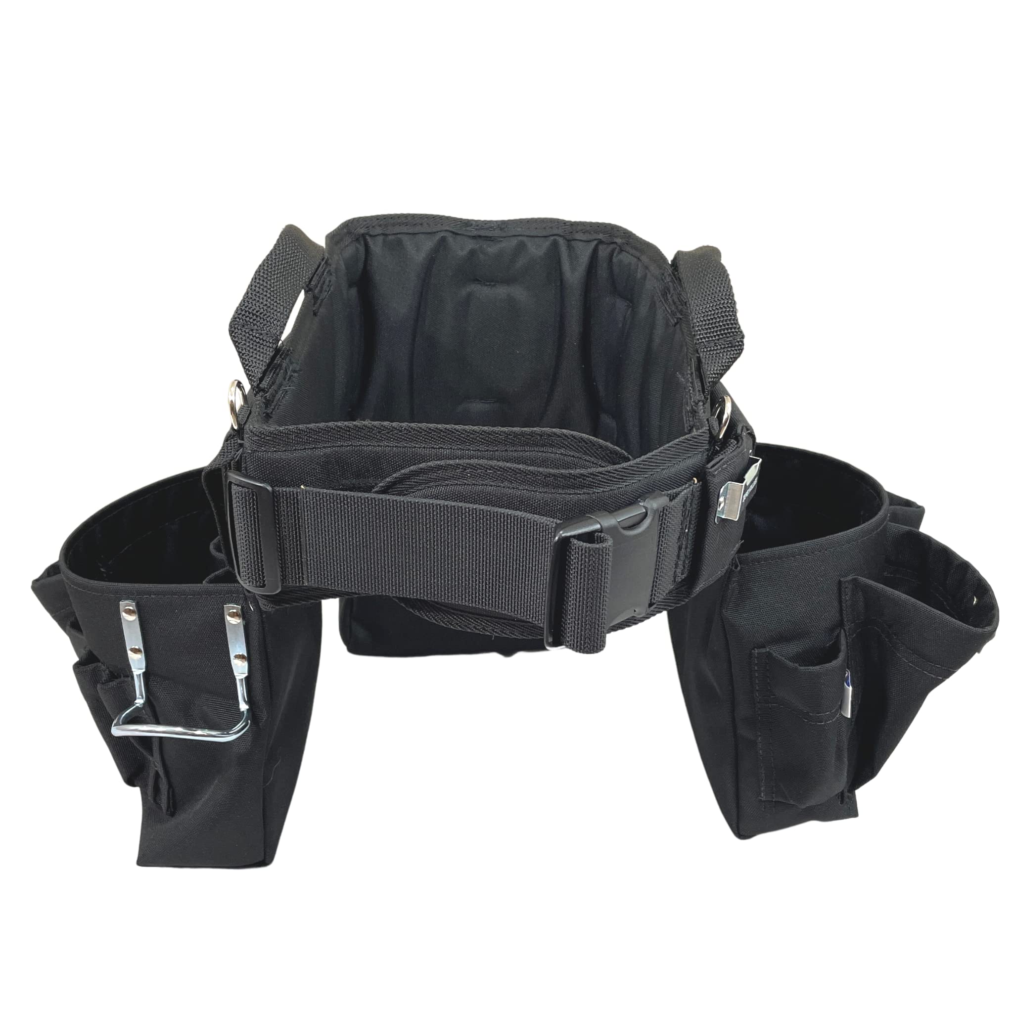 BOULDER BAG Ultimate Carpenter MAX Triple Combo Tool Belt with Comfort Back Support & Quick Release Buckle - Heavy Duty Construction Tool Bag for Professionals (Black, Small 24-27 Inches) | Made in USA | Perfect for Carpentry, Roofing & Construction Work